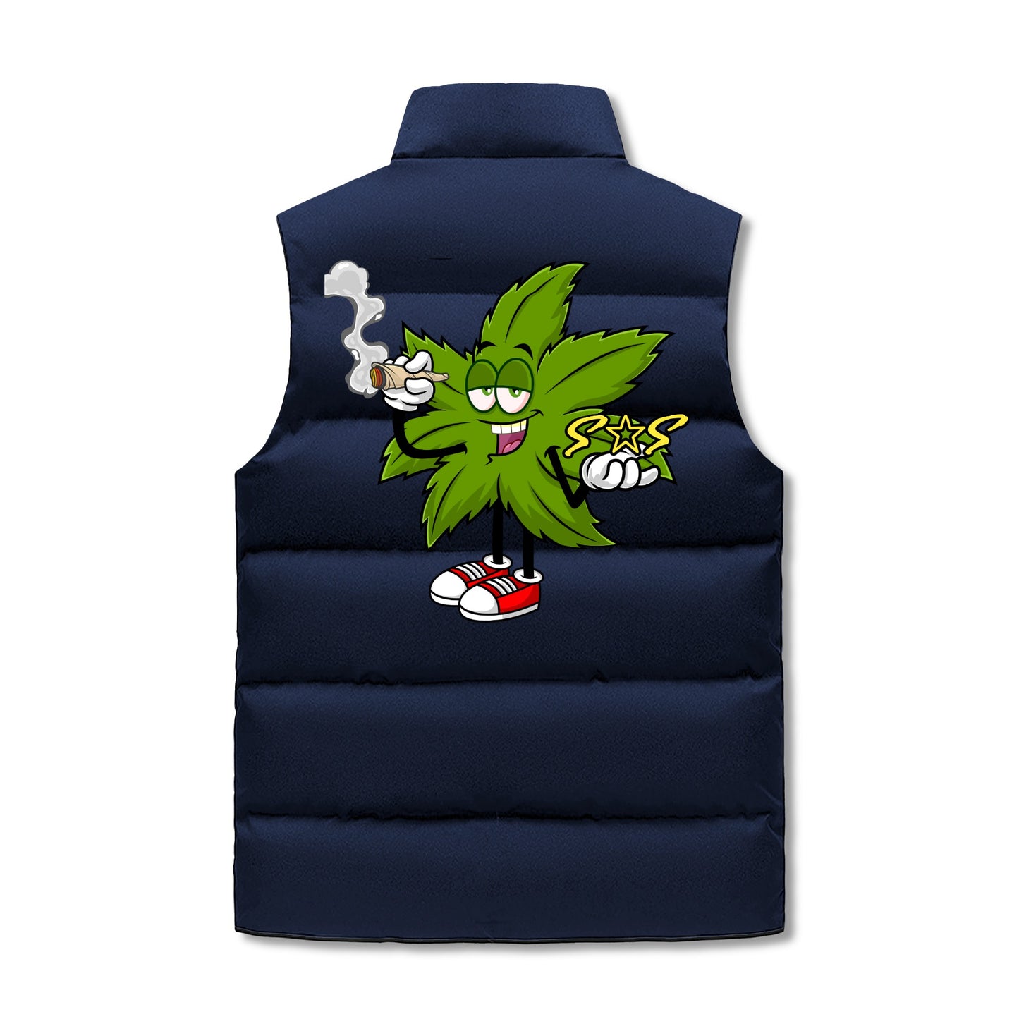 Leaf Me Alone 420 Edition Mens Hooded Puffer Vest