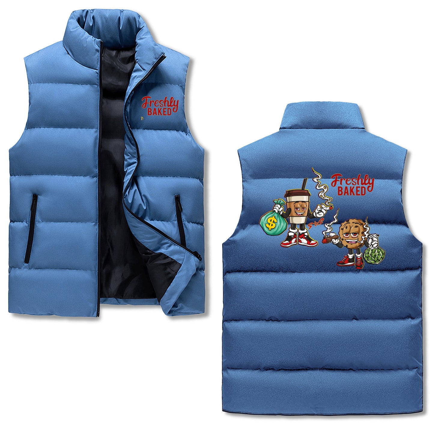 Freshly Baked 420 Edition Mens Hooded Puffer Vest