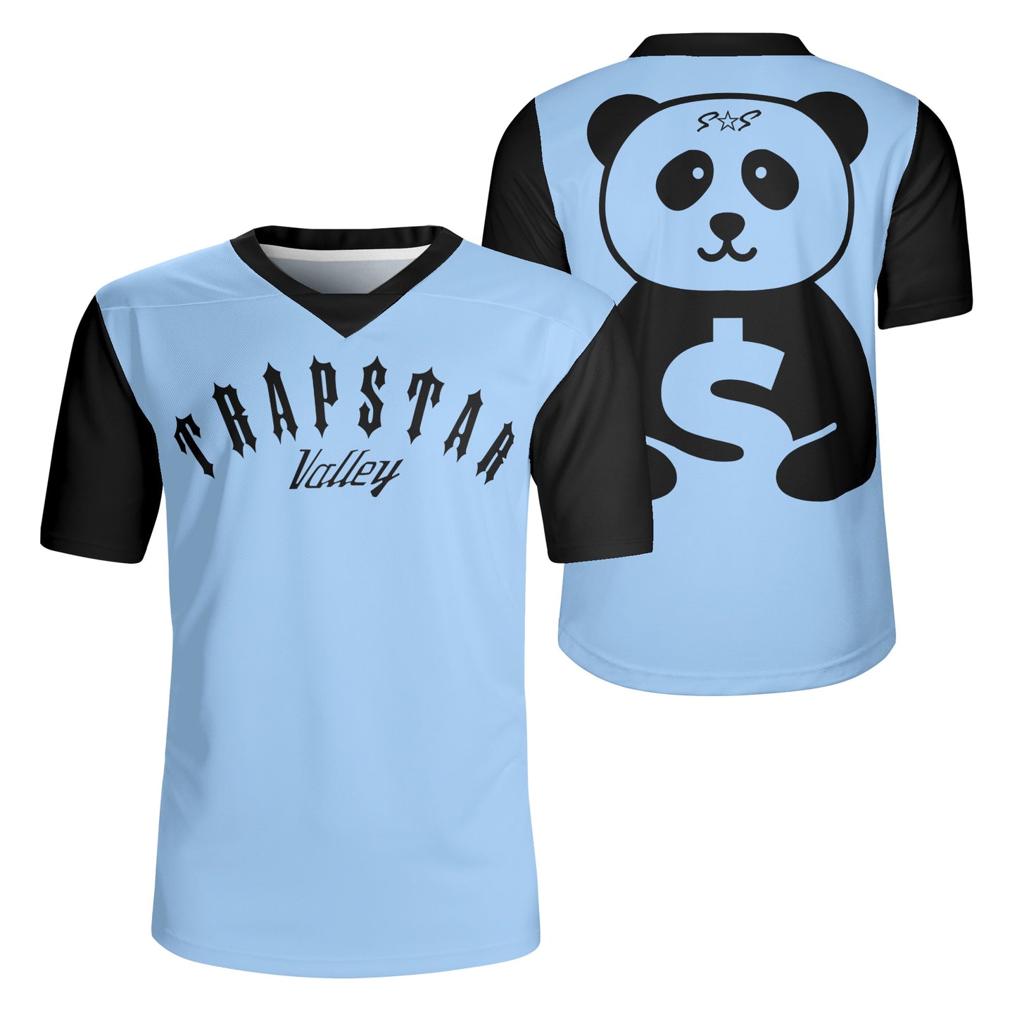 Trap Star Valley Panda 1.0 Mens Sky Blue Rugby Jersey