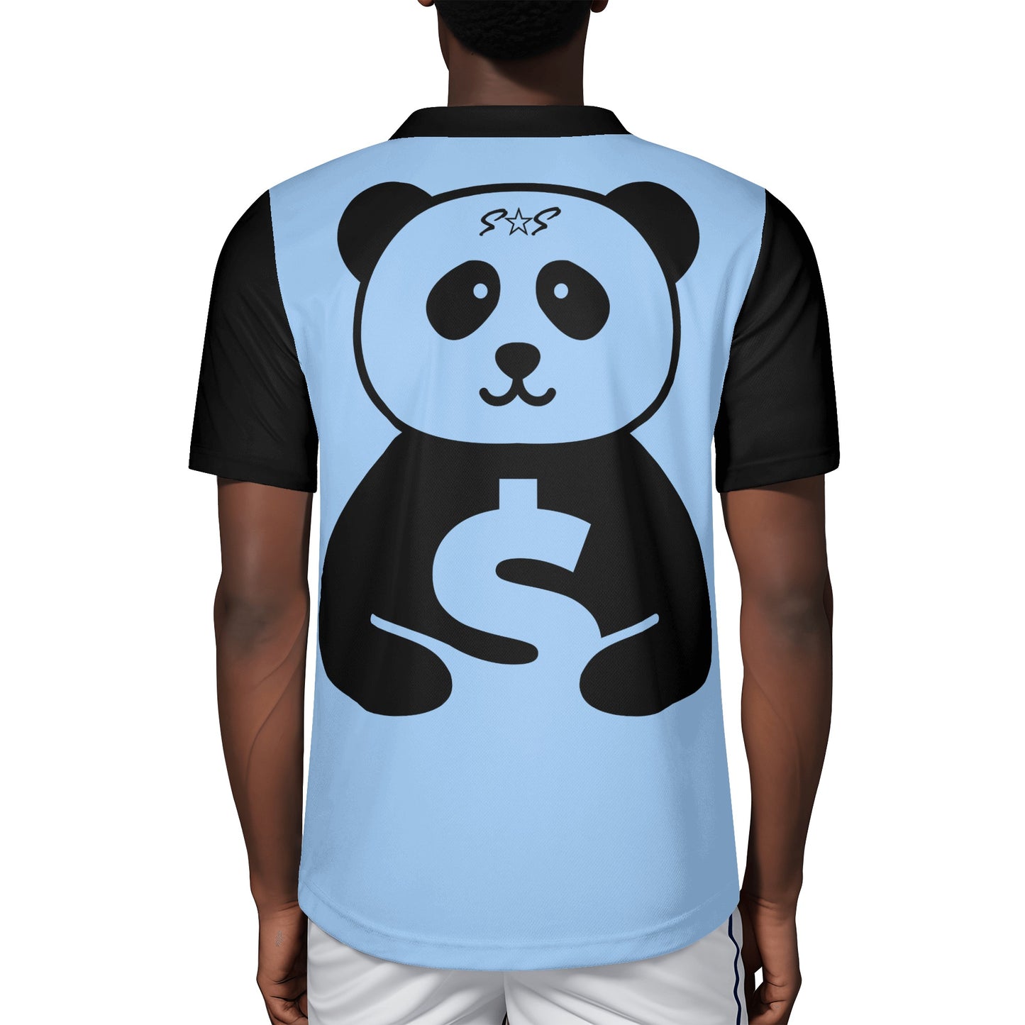 Trap Star Valley Panda 1.0 Mens Sky Blue Rugby Jersey