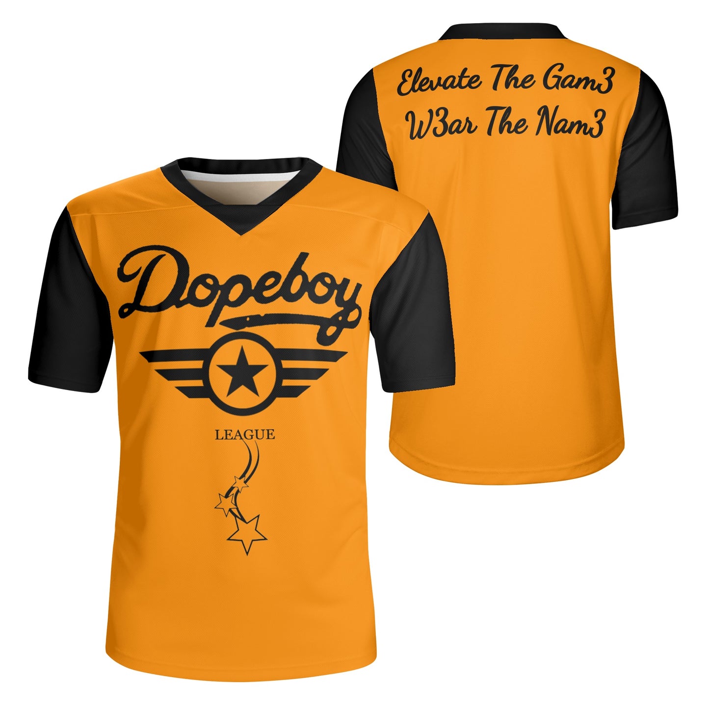 Dope Boy League Mens  Orange Rugby Jersey