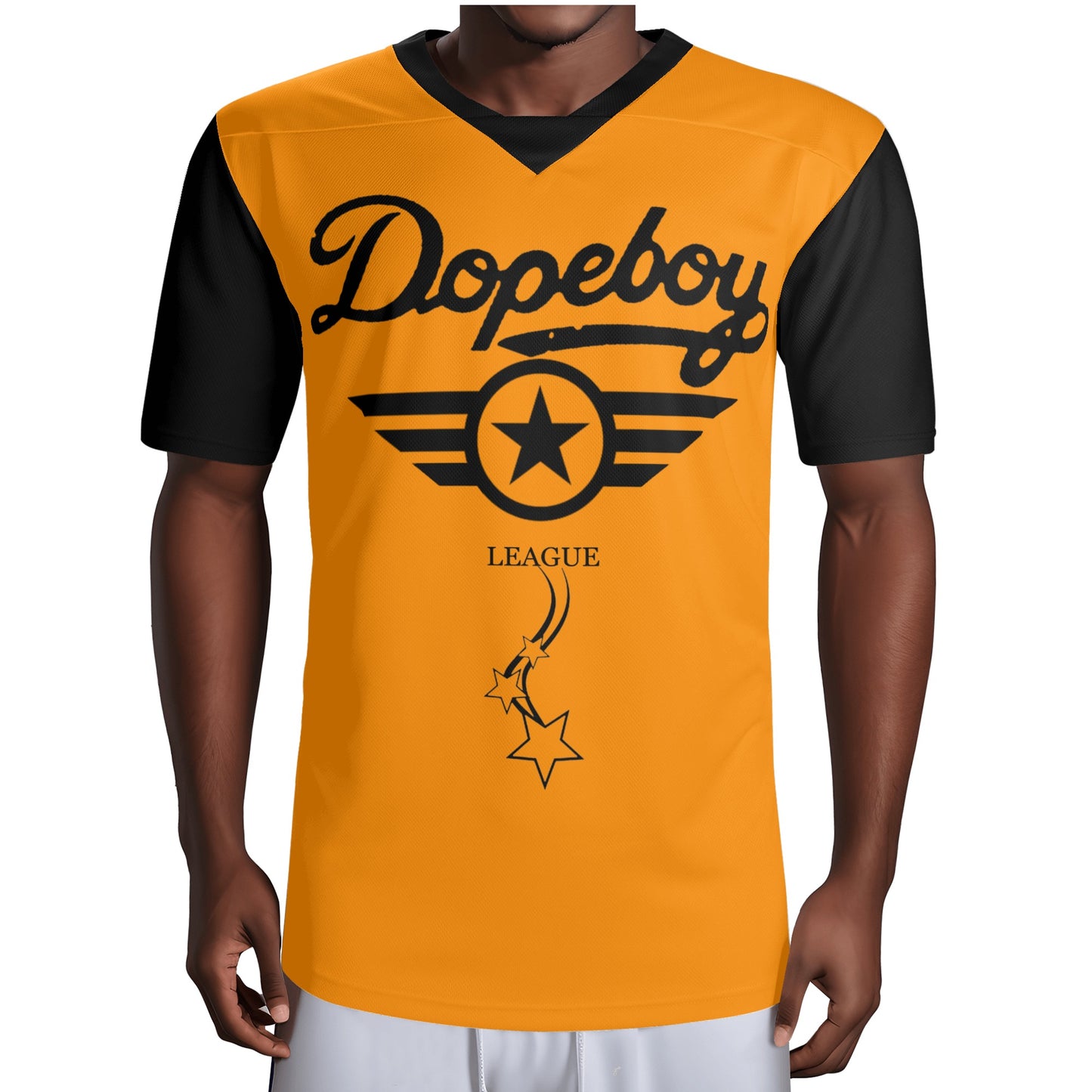 Dope Boy League Mens  Orange Rugby Jersey