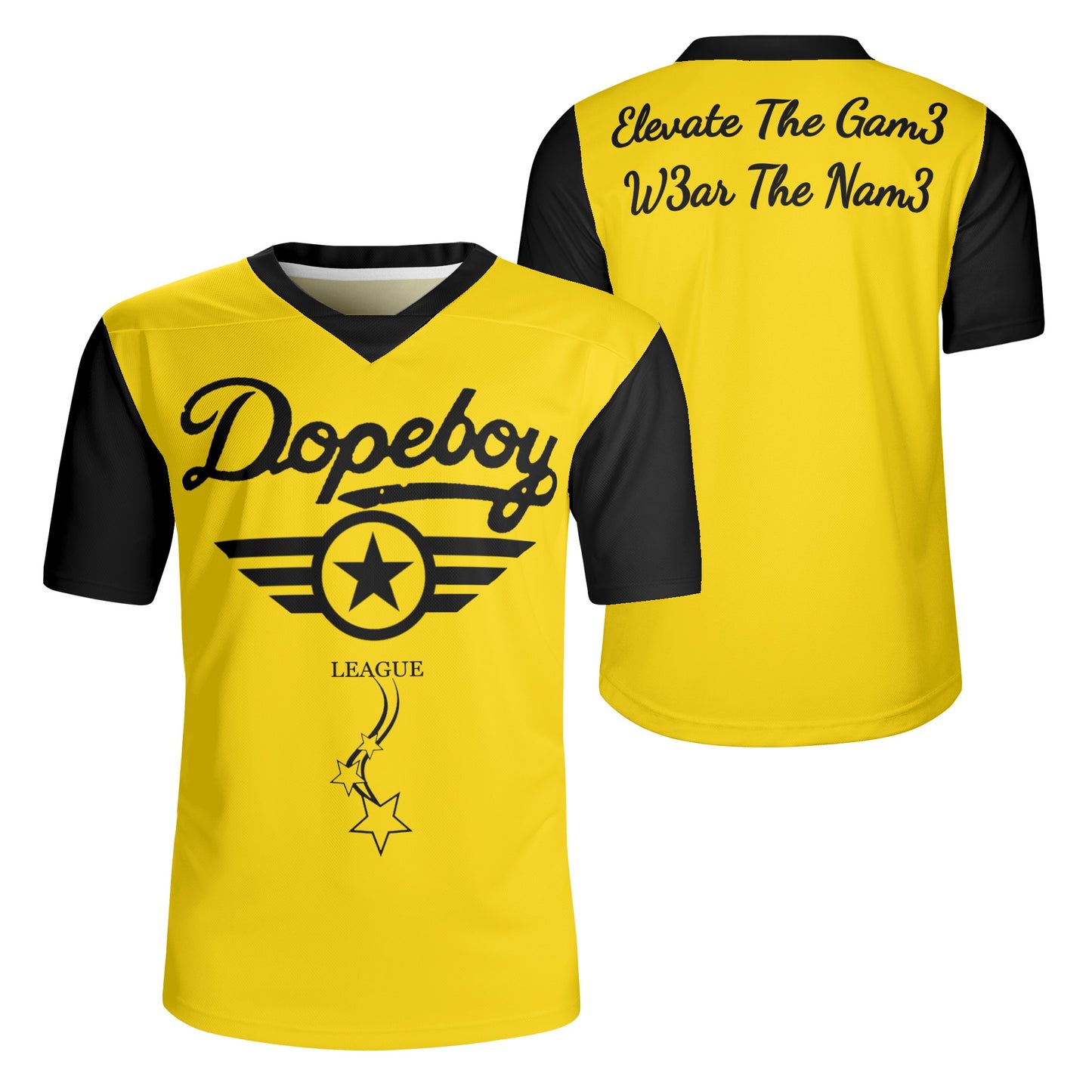 Dope Boy League Mens Rugby Gold Jersey