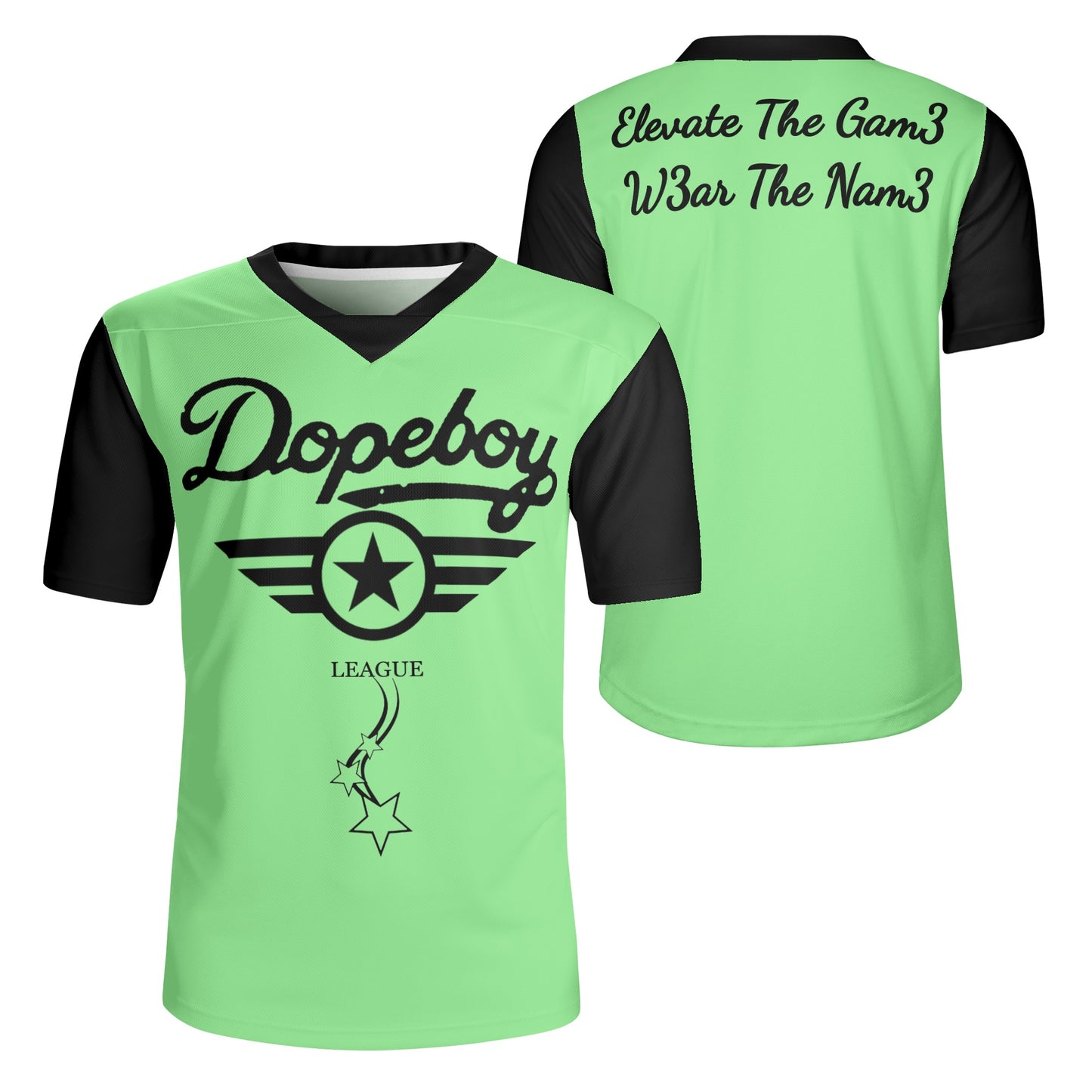 Dope Boy League Mens  Mint Green Rugby Jersey