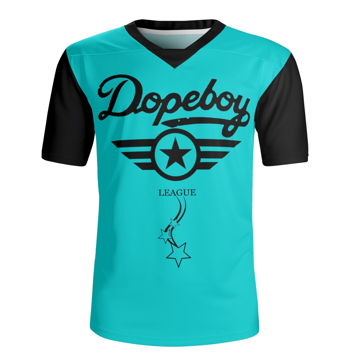 Dope Boy League Mens  Turquoise Rugby Jersey