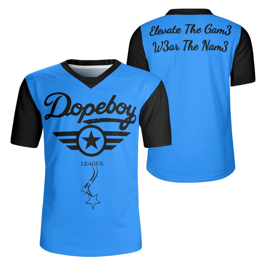 Dope Boy League Mens Blue Rugby Jersey