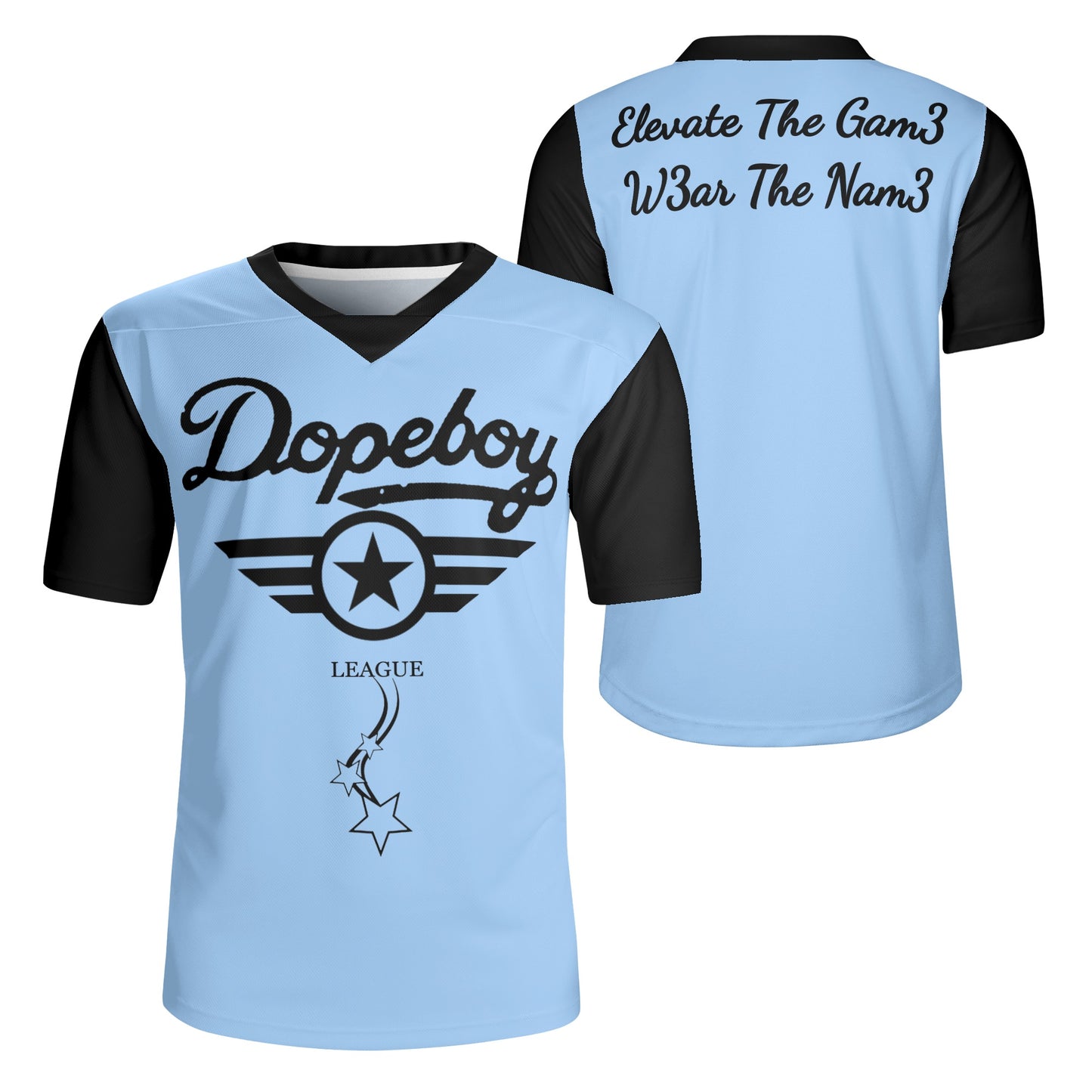 Dope Boy League Mens  Sky Blue Rugby Jersey