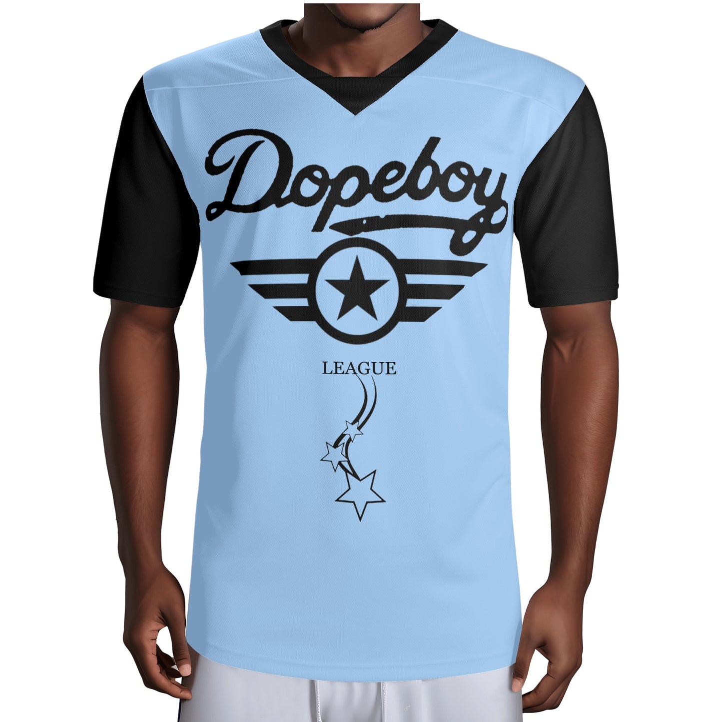 Dope Boy League Mens  Sky Blue Rugby Jersey