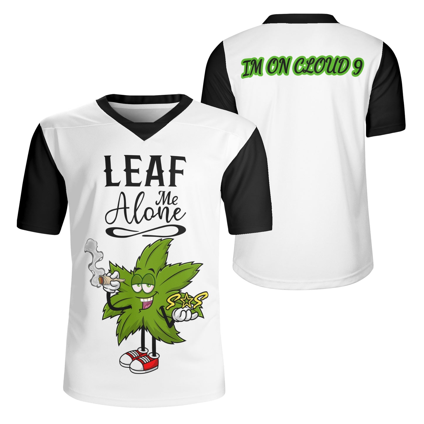 Leaf Me Alone 420 Edition Mens  White/Black  Rugby Jersey