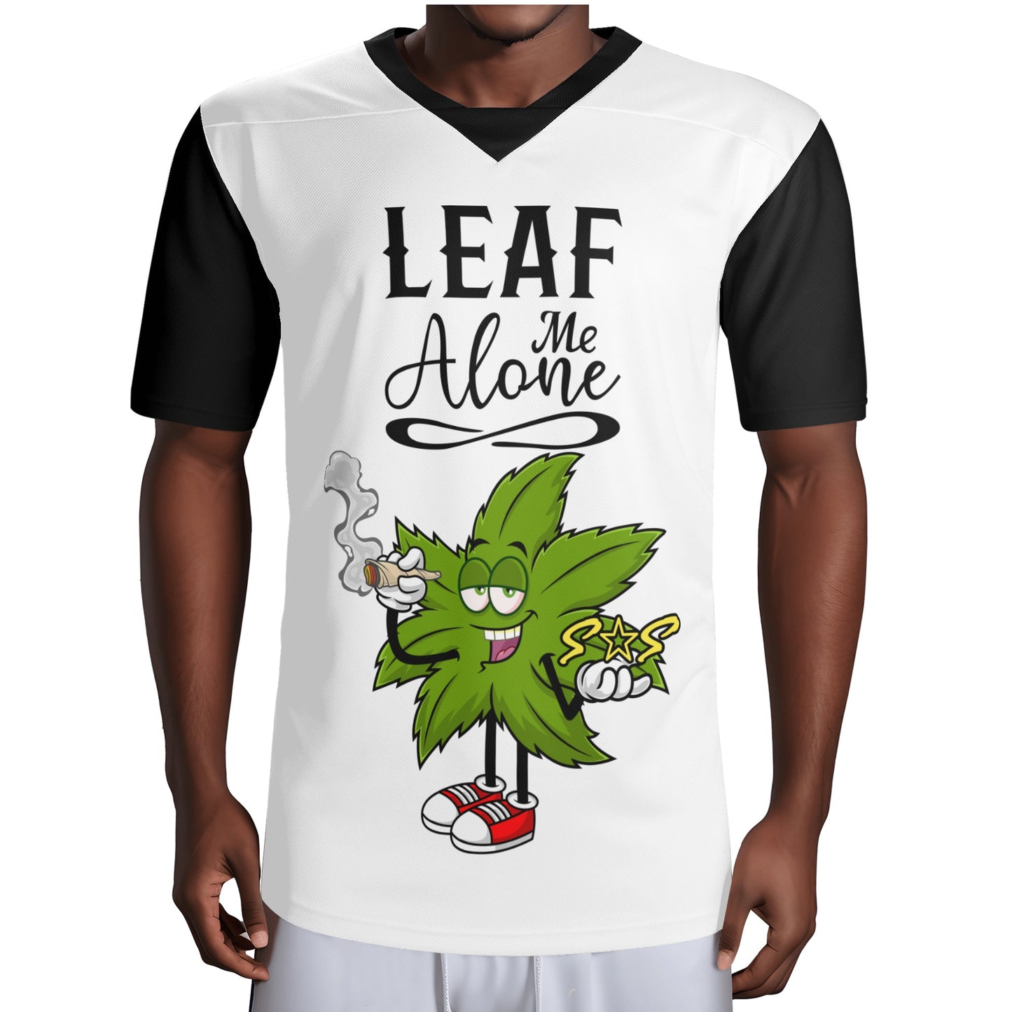 Leaf Me Alone 420 Edition Mens  White/Black  Rugby Jersey