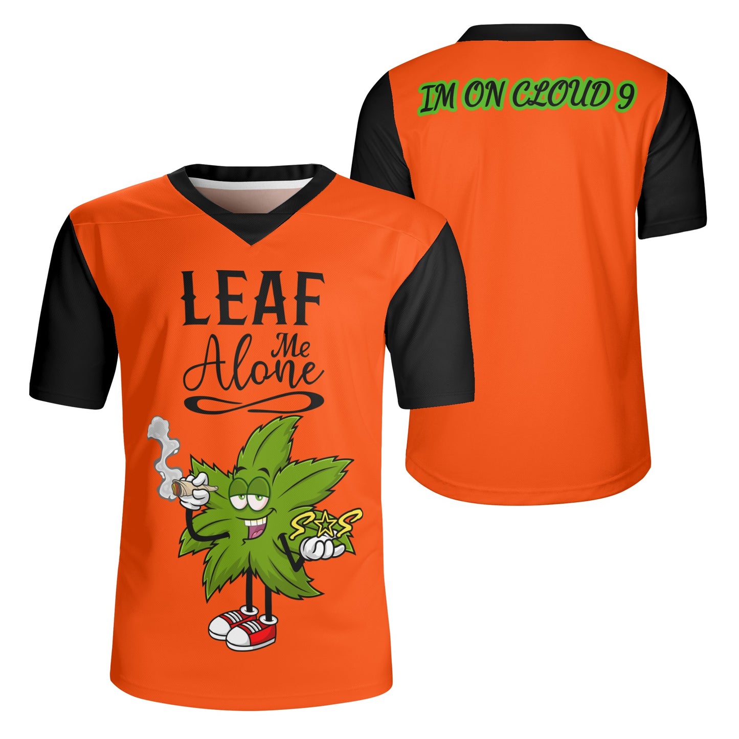 Leaf Me Alone 420 Edition Mens Dark Orange Rugby Jersey