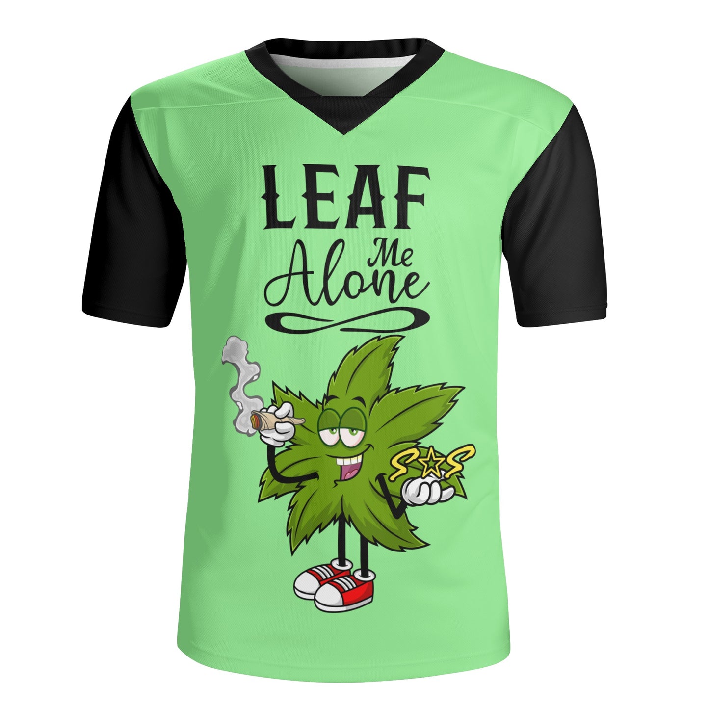 Leaf Me Alone 420 Edition Mens Mint Green Rugby Jersey