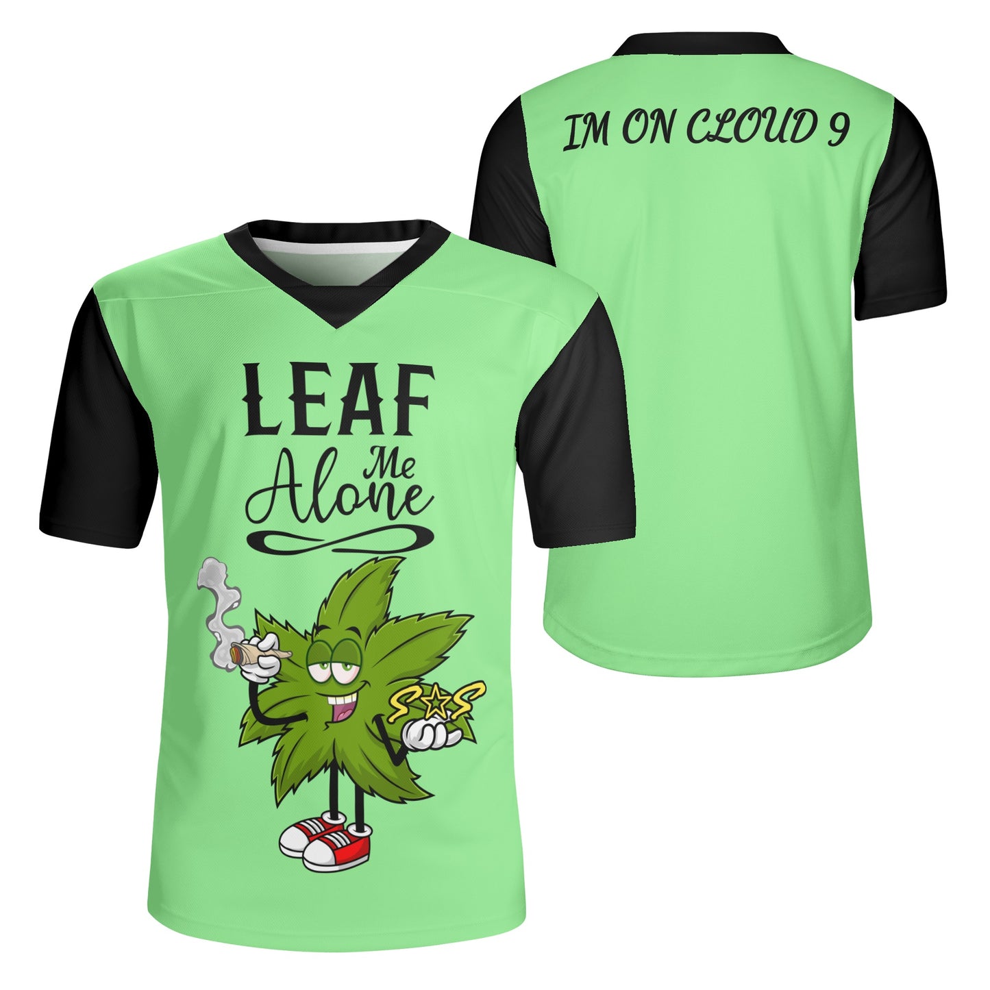 Leaf Me Alone 420 Edition Mens Mint Green Rugby Jersey