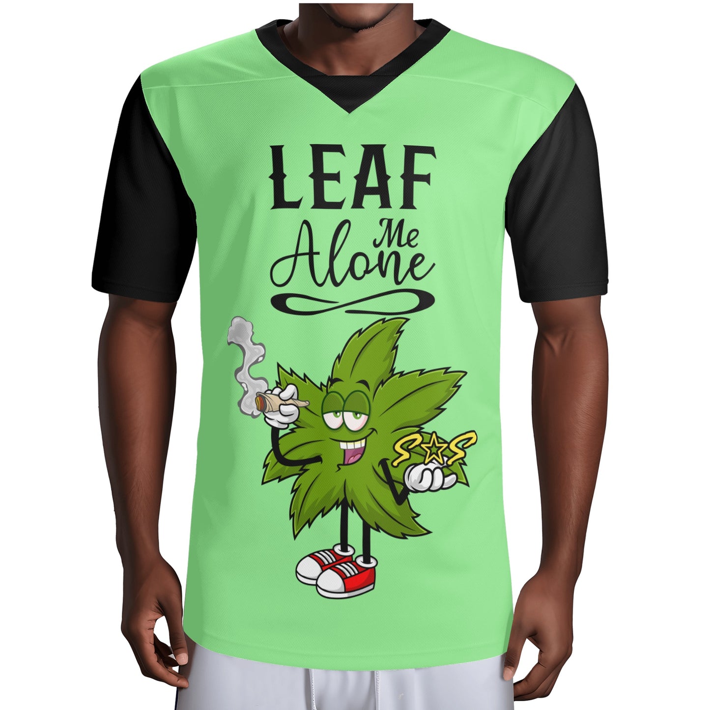 Leaf Me Alone 420 Edition Mens Mint Green Rugby Jersey