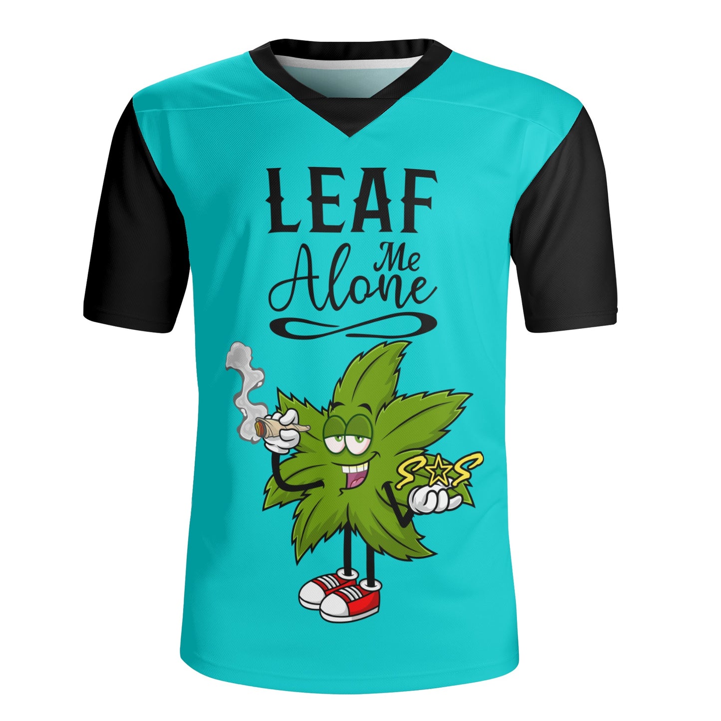 Leaf Me Alone 420 Edition Mens Turquoise Rugby Jersey