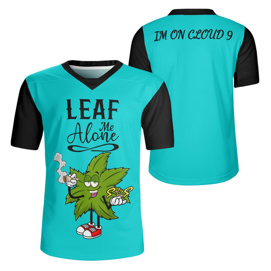 Leaf Me Alone 420 Edition Mens Turquoise Rugby Jersey