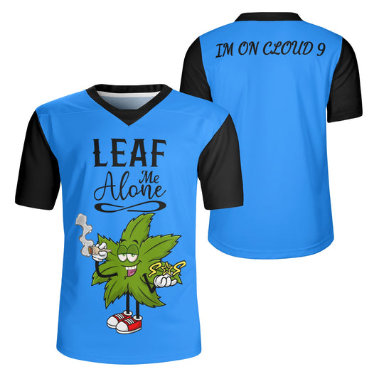 Leaf Me Alone 420 Edition Mens  Blue Rugby Jersey