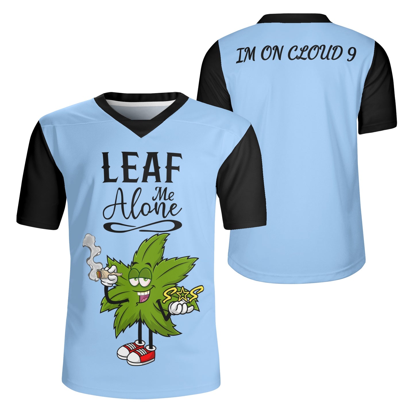 Leaf Me Alone 420 Edition Mens Sky Blue  Rugby Jersey