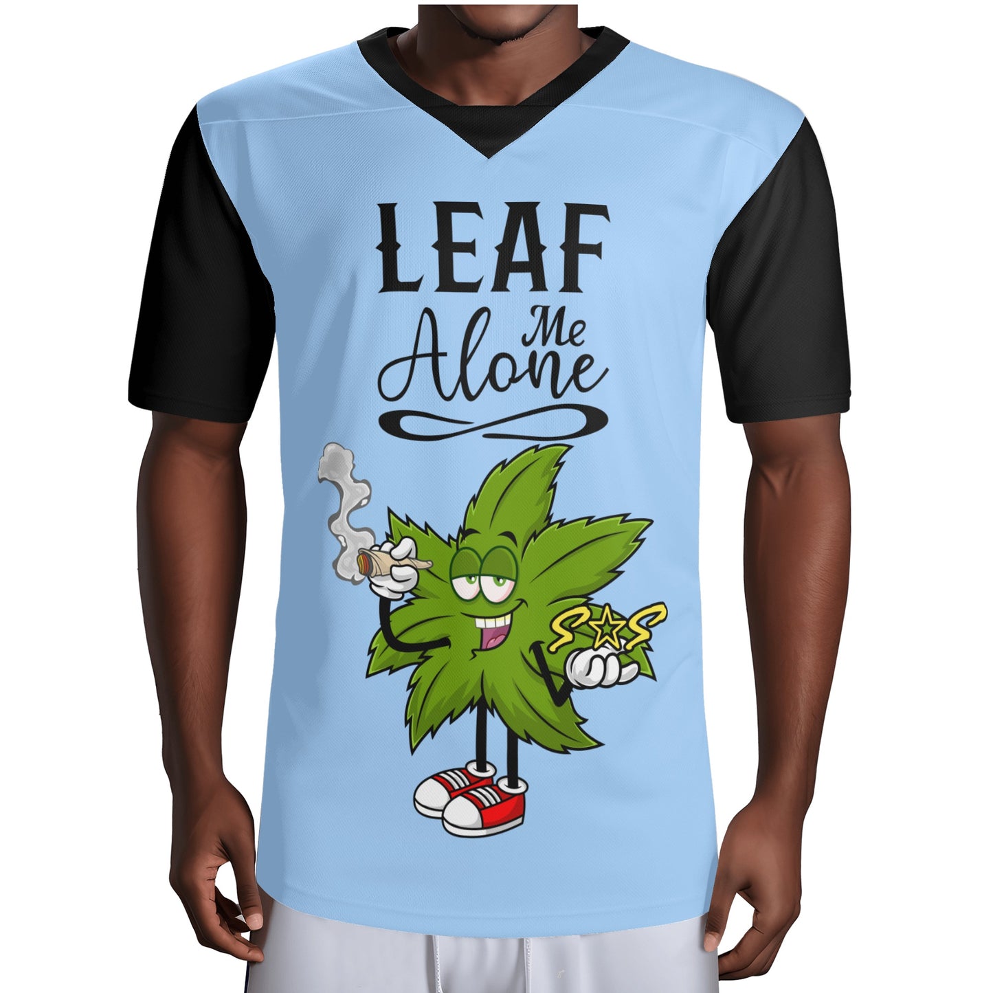 Leaf Me Alone 420 Edition Mens Sky Blue  Rugby Jersey