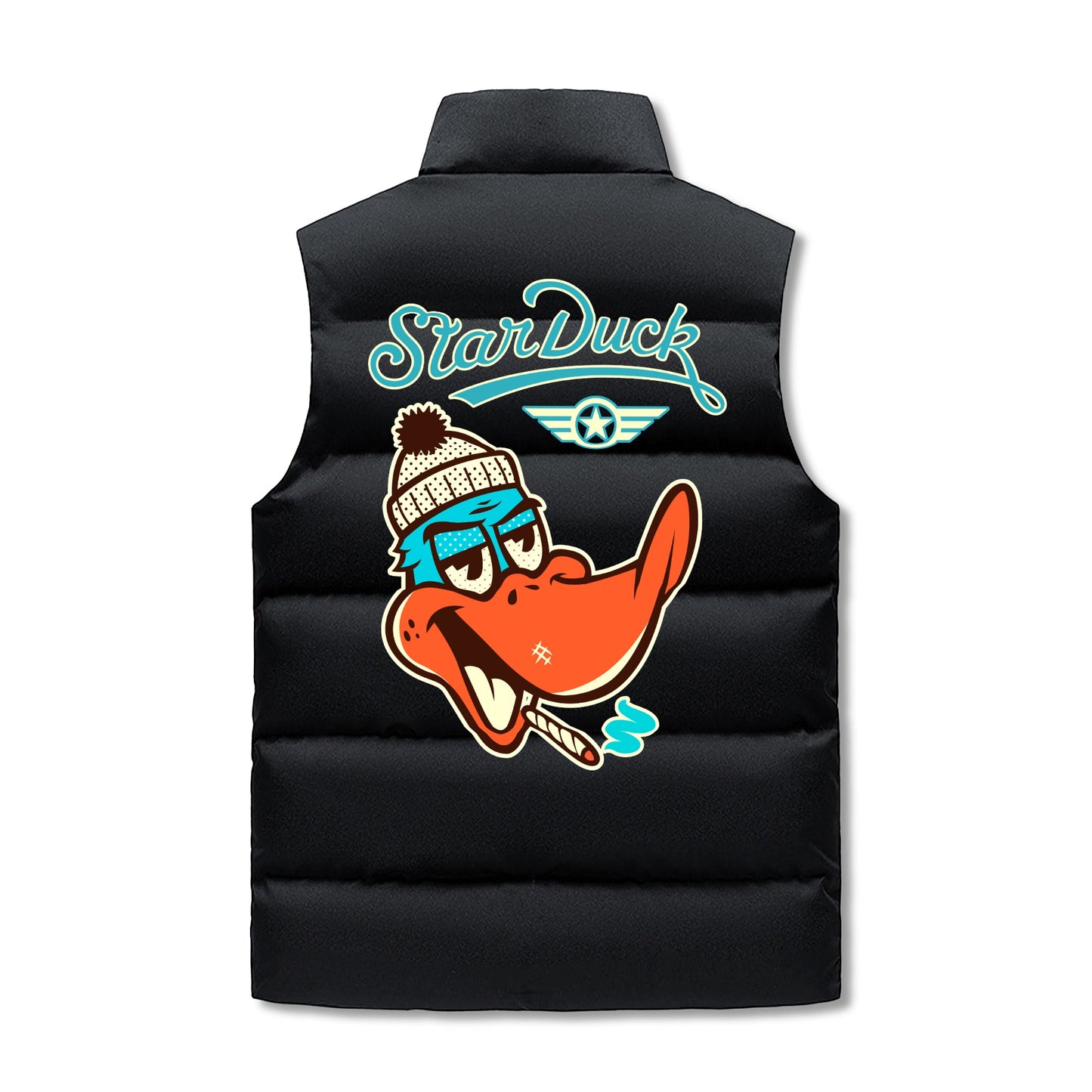 Star Duck Mens  Hooded Puffer Vest