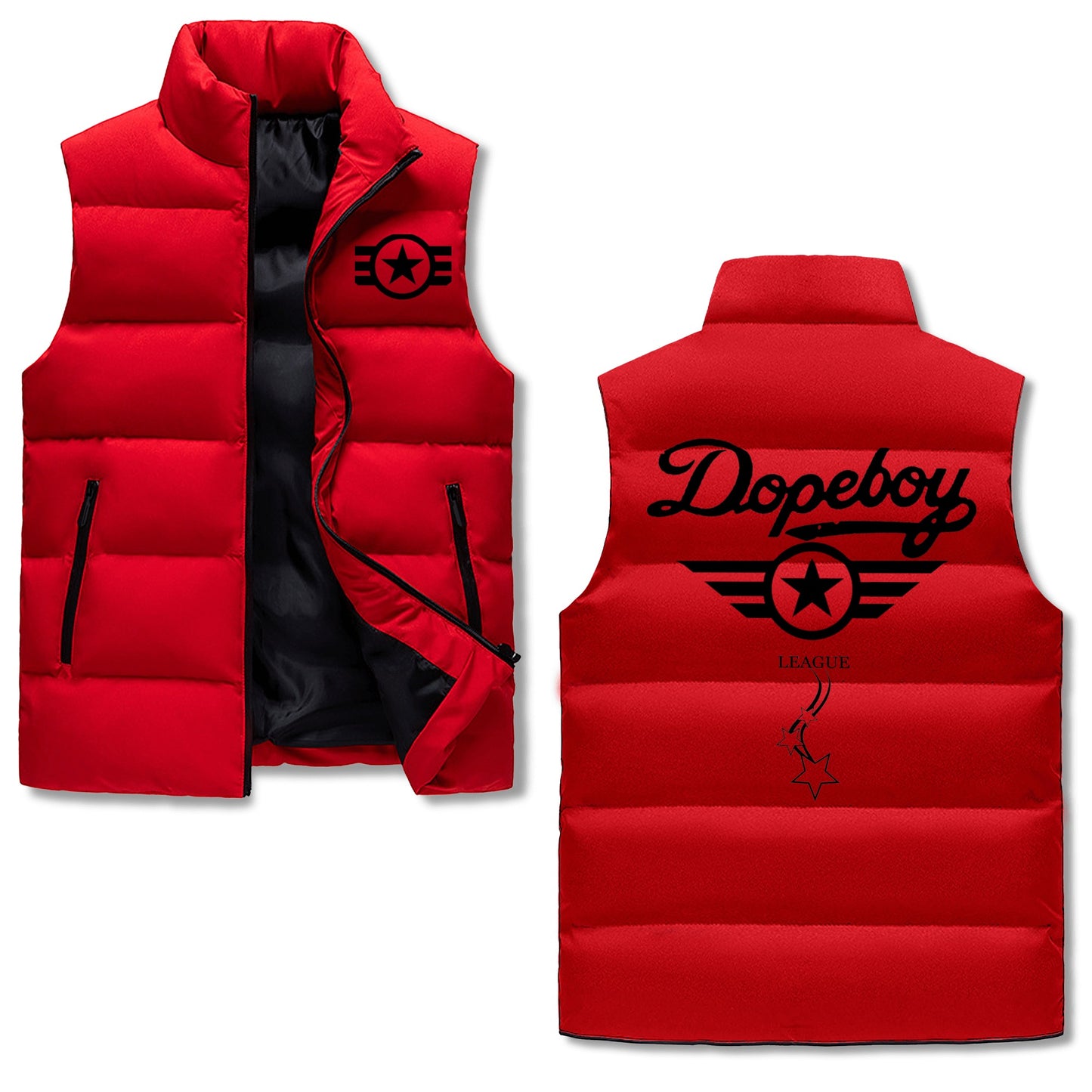 Dope Boy League Mens Hooded Puffer Vest