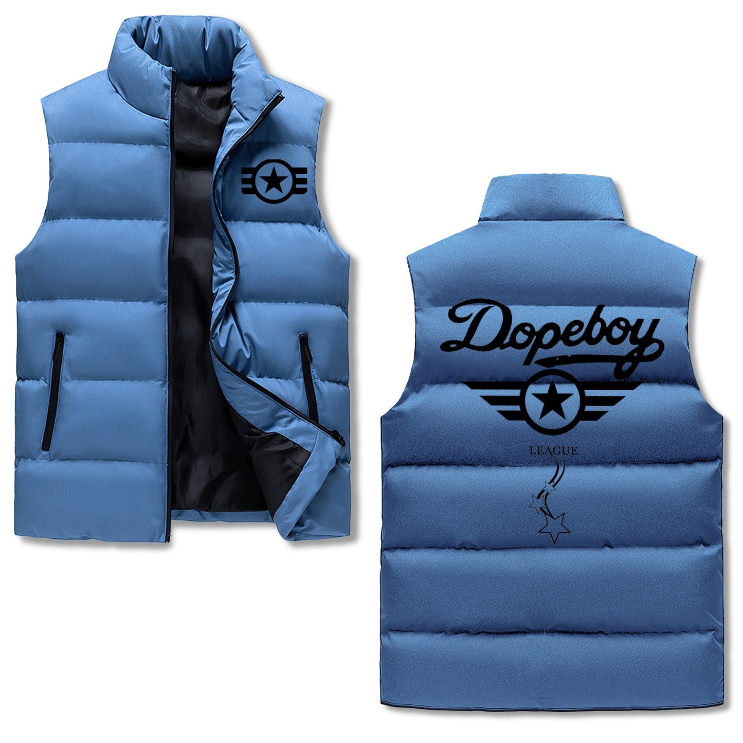 Dope Boy League Mens Hooded Puffer Vest