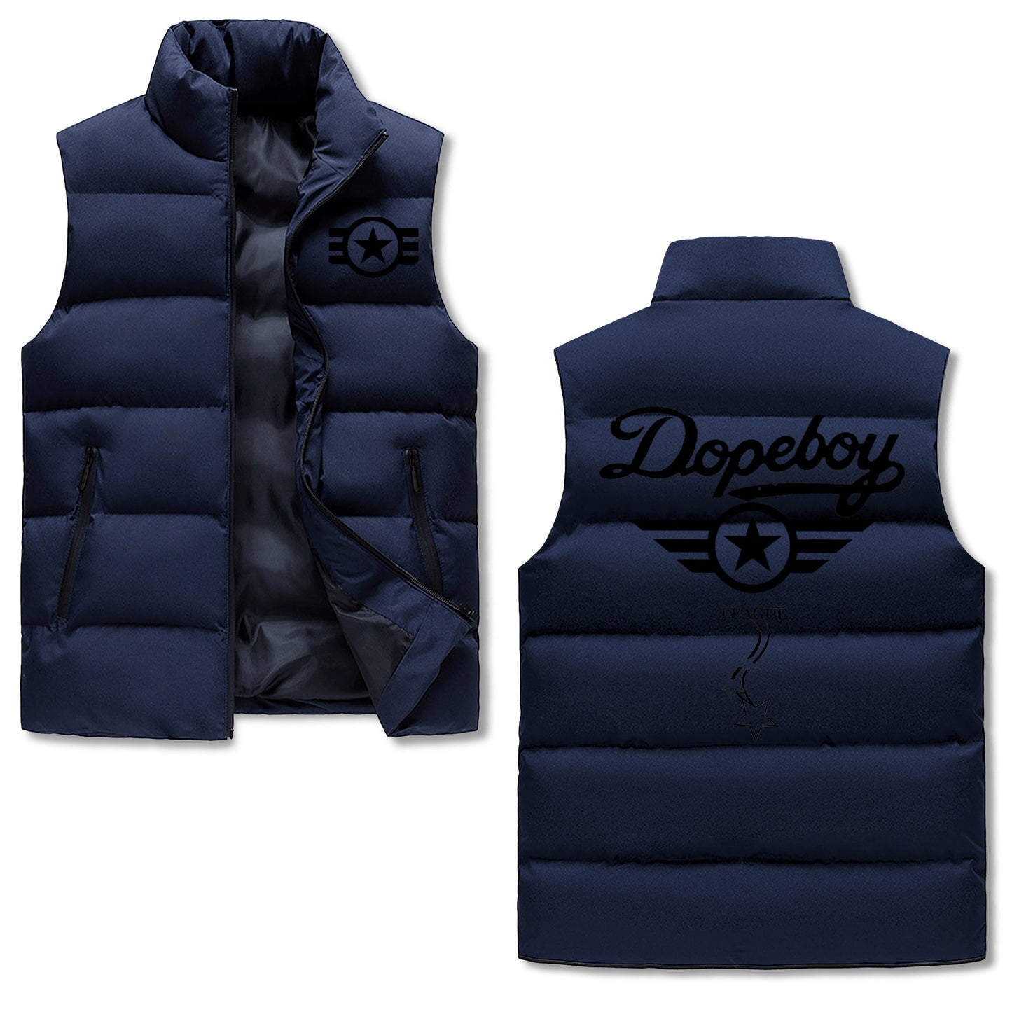 Dope Boy League Mens Hooded Puffer Vest