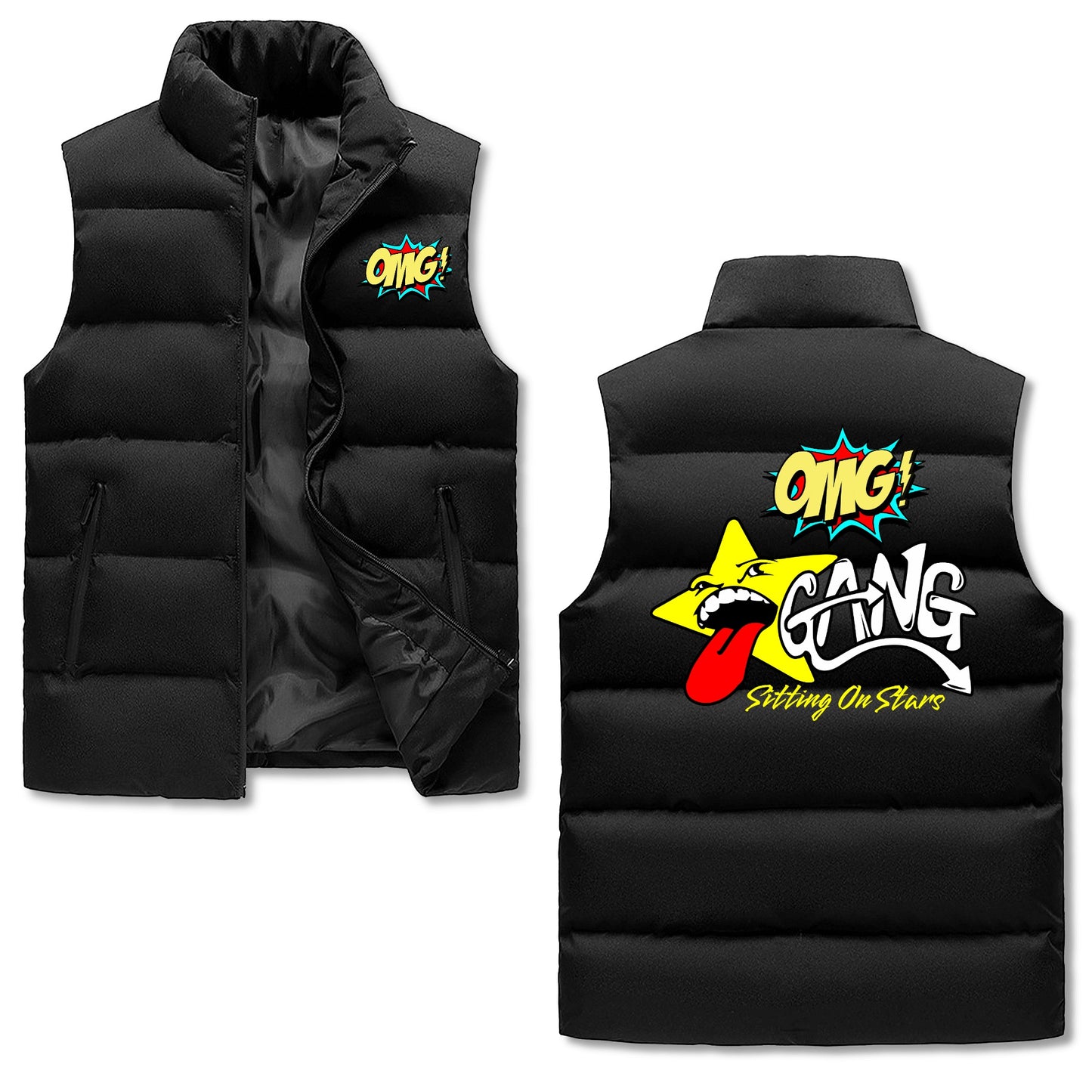 Star Gang Mens Hooded Puffer Vest