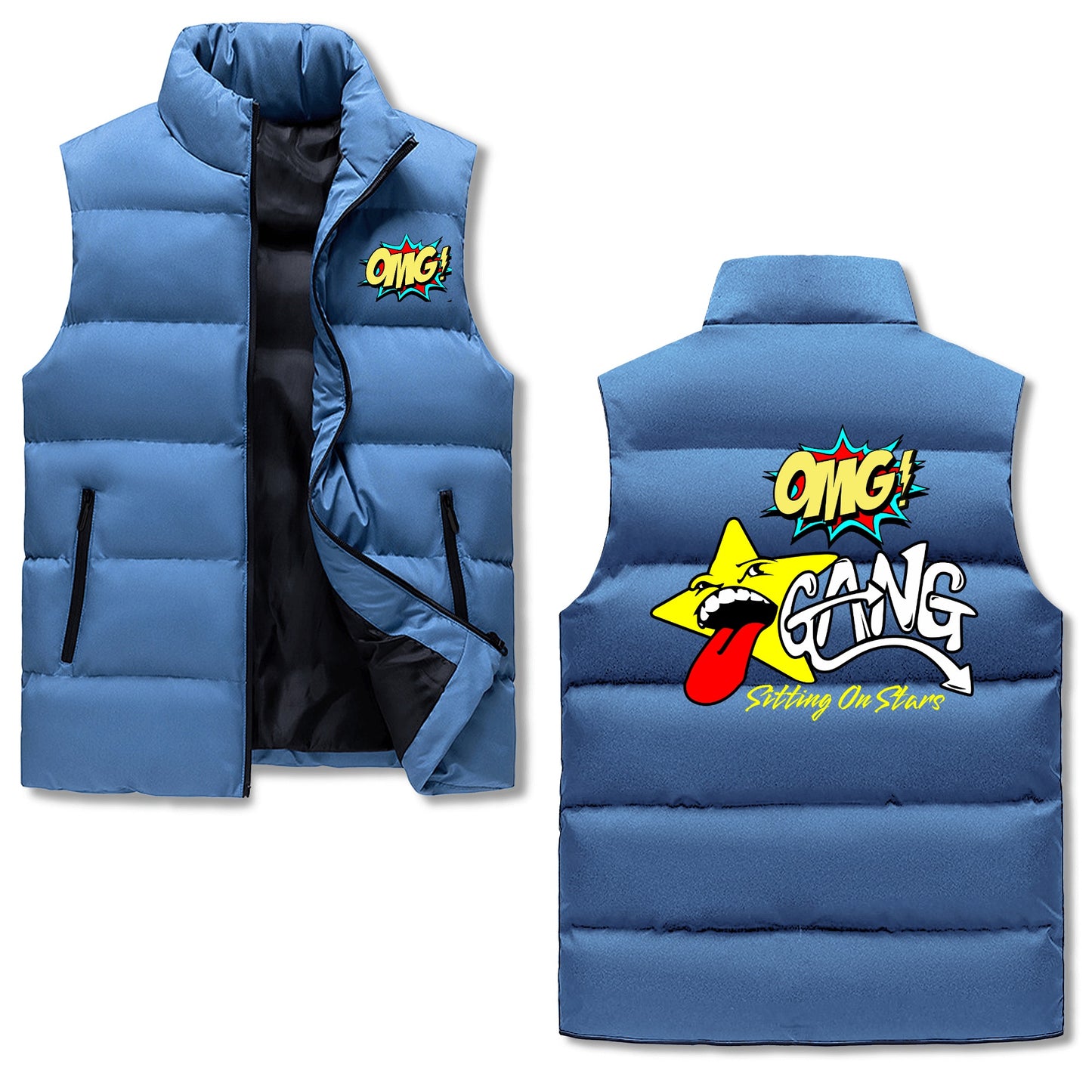 Star Gang Mens Hooded Puffer Vest