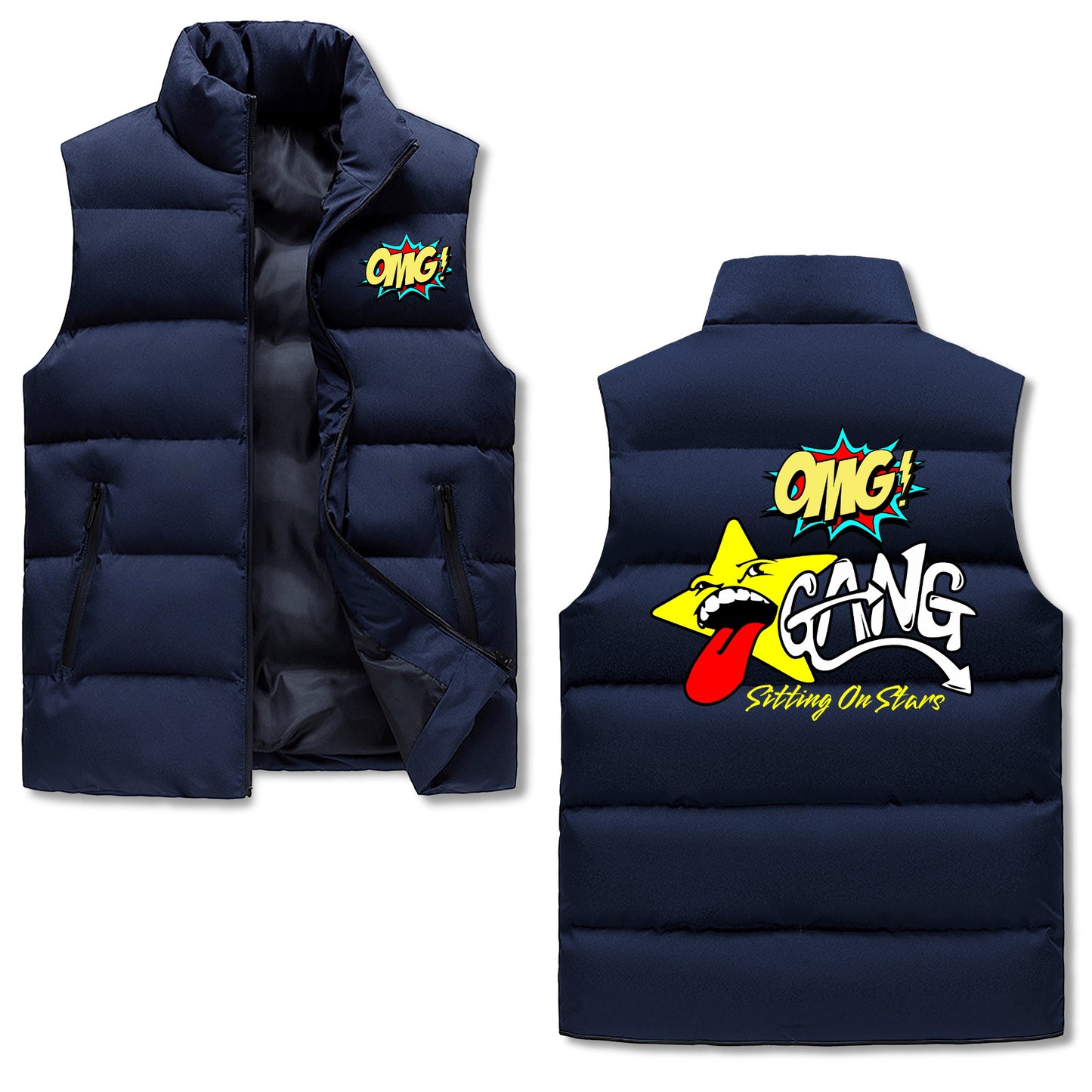 Star Gang Mens Hooded Puffer Vest