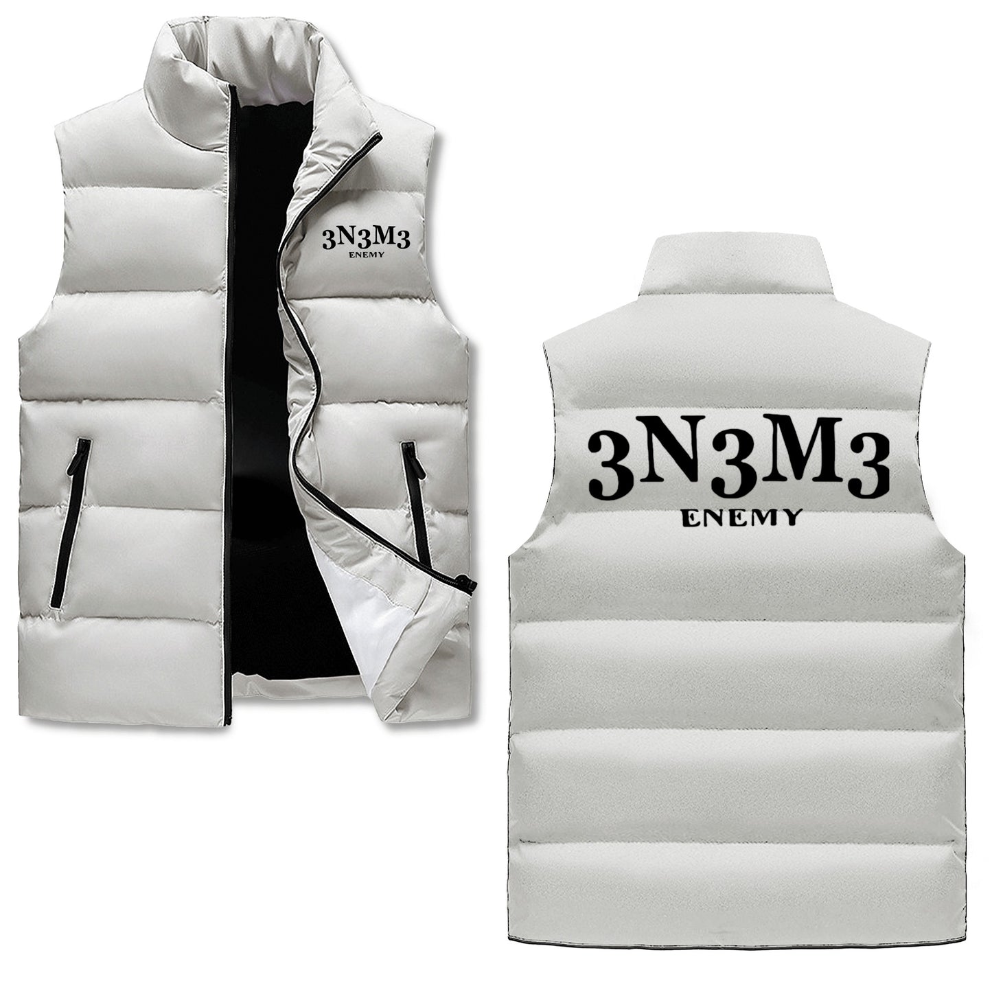 3.N.3.M.3 Enemy Mens Hooded Puffer Vest