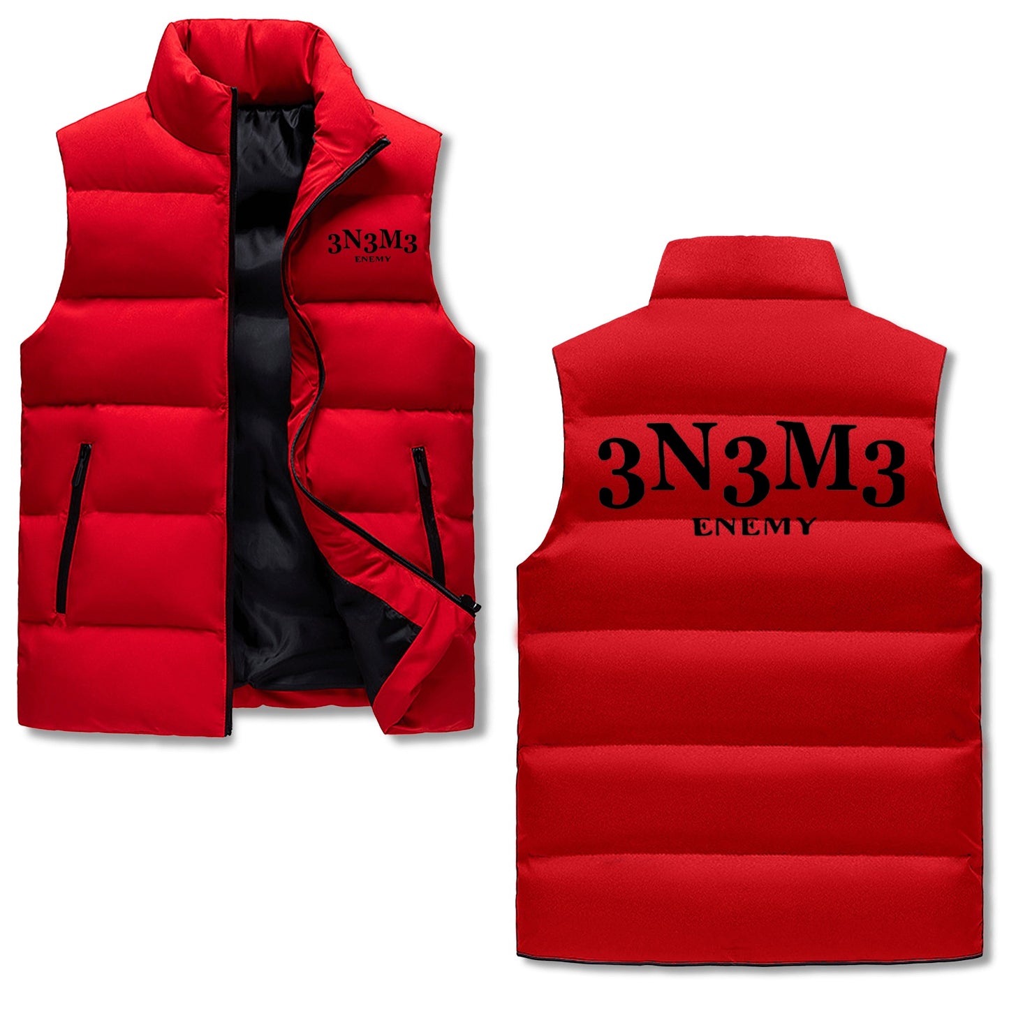 3.N.3.M.3 Enemy Mens Hooded Puffer Vest