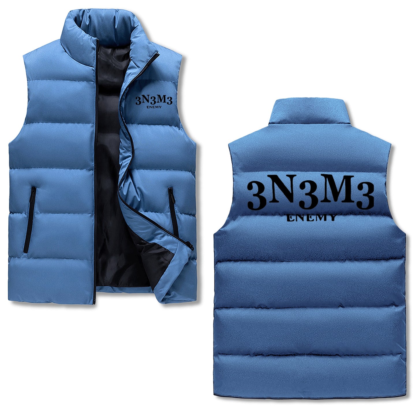 3.N.3.M.3 Enemy Mens Hooded Puffer Vest