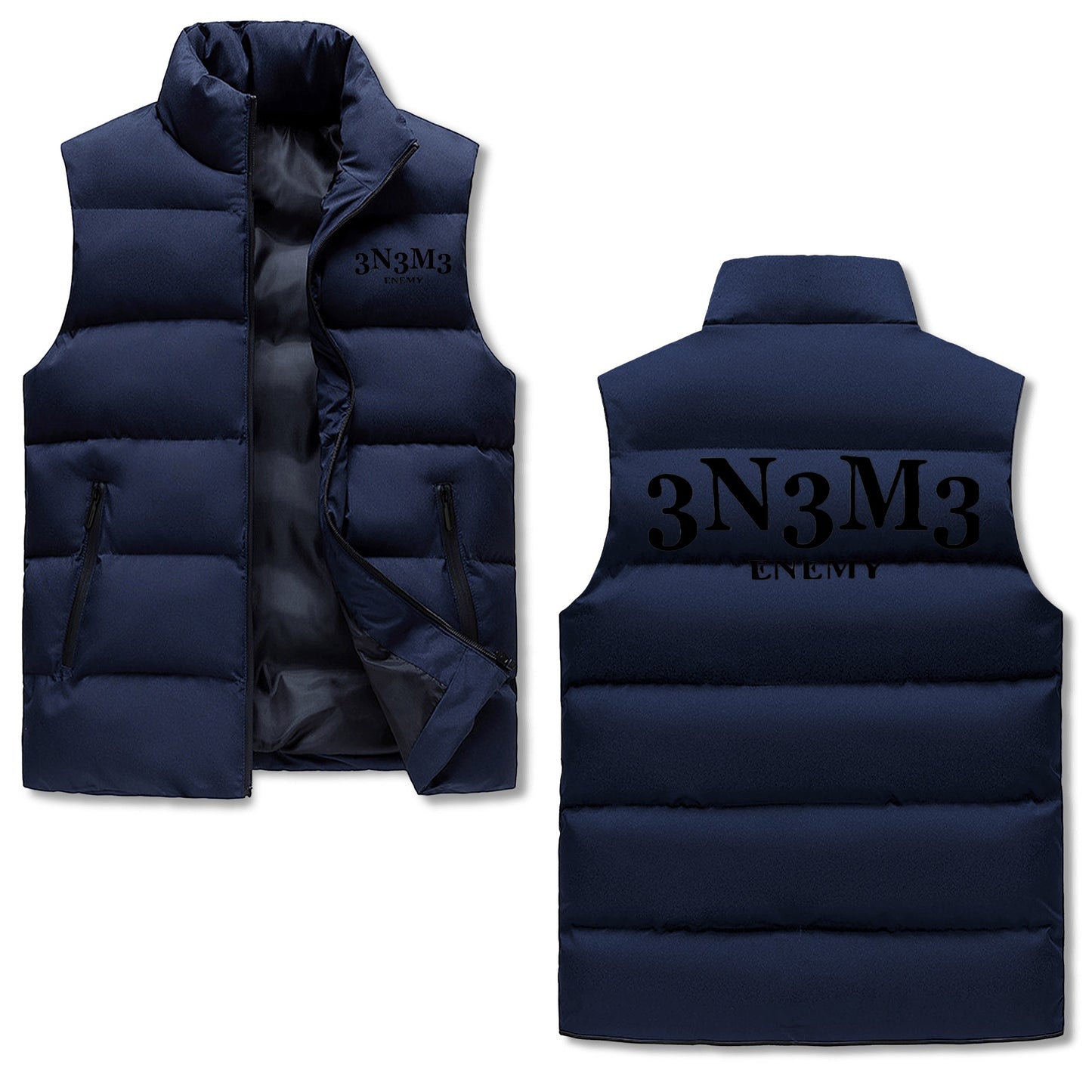 3.N.3.M.3 Enemy Mens Hooded Puffer Vest