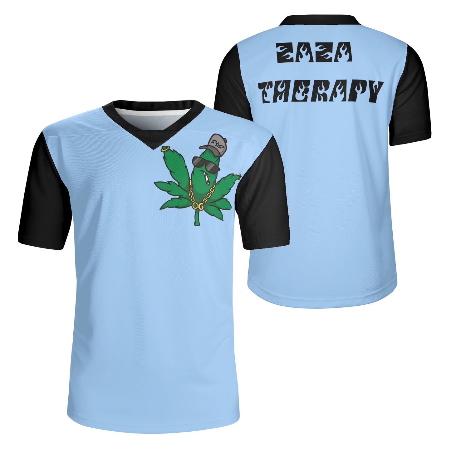 Leaf Me Alone 420 Edition Mens Sky Blue  Rugby Jersey