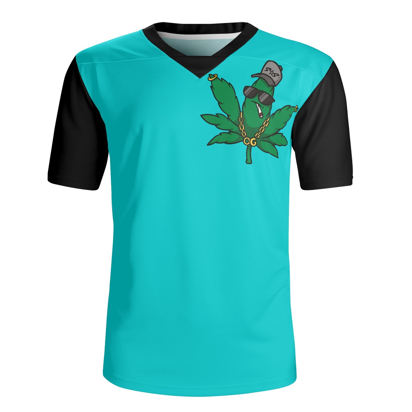 Leaf Me Alone 420 Edition Mens Turquoise Rugby Jersey