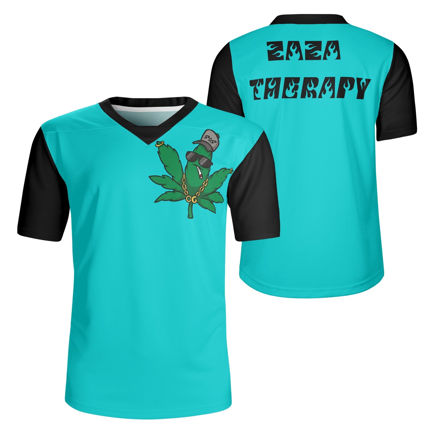 Leaf Me Alone 420 Edition Mens Turquoise Rugby Jersey