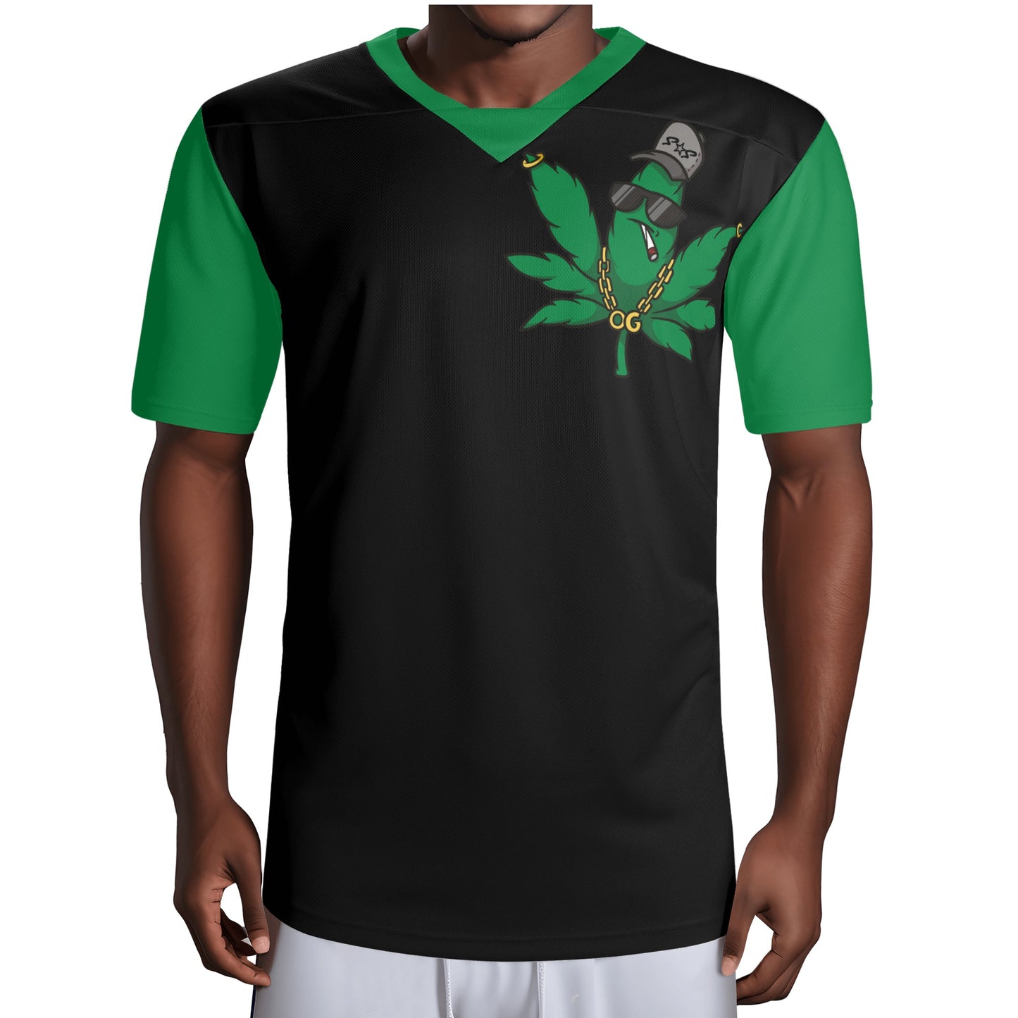 Leaf Me Alone 4/20 Edition Mens Black/Green  Rugby Jersey