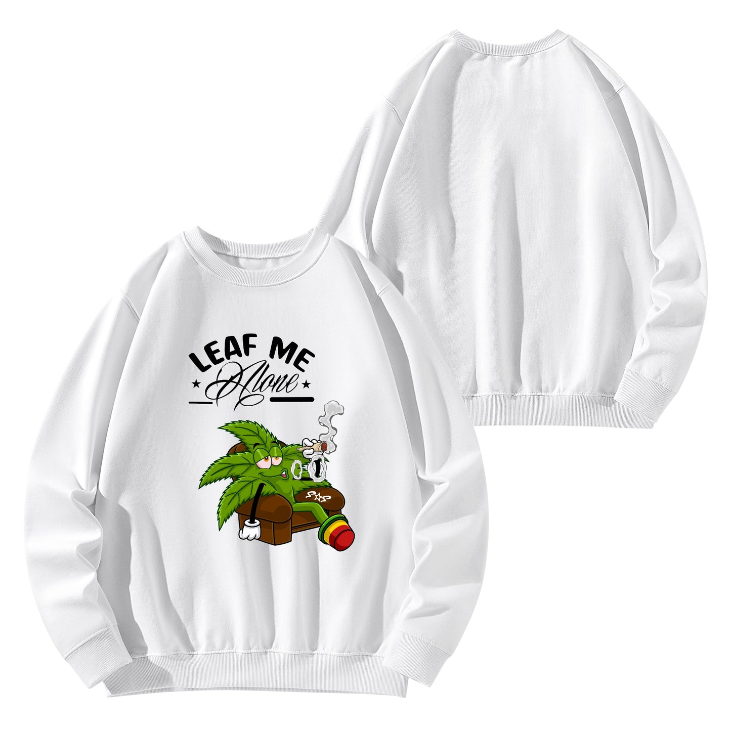 Leaf Me Alone 420 Edition Mens/Womens Adult Cotton Sweater Shirt