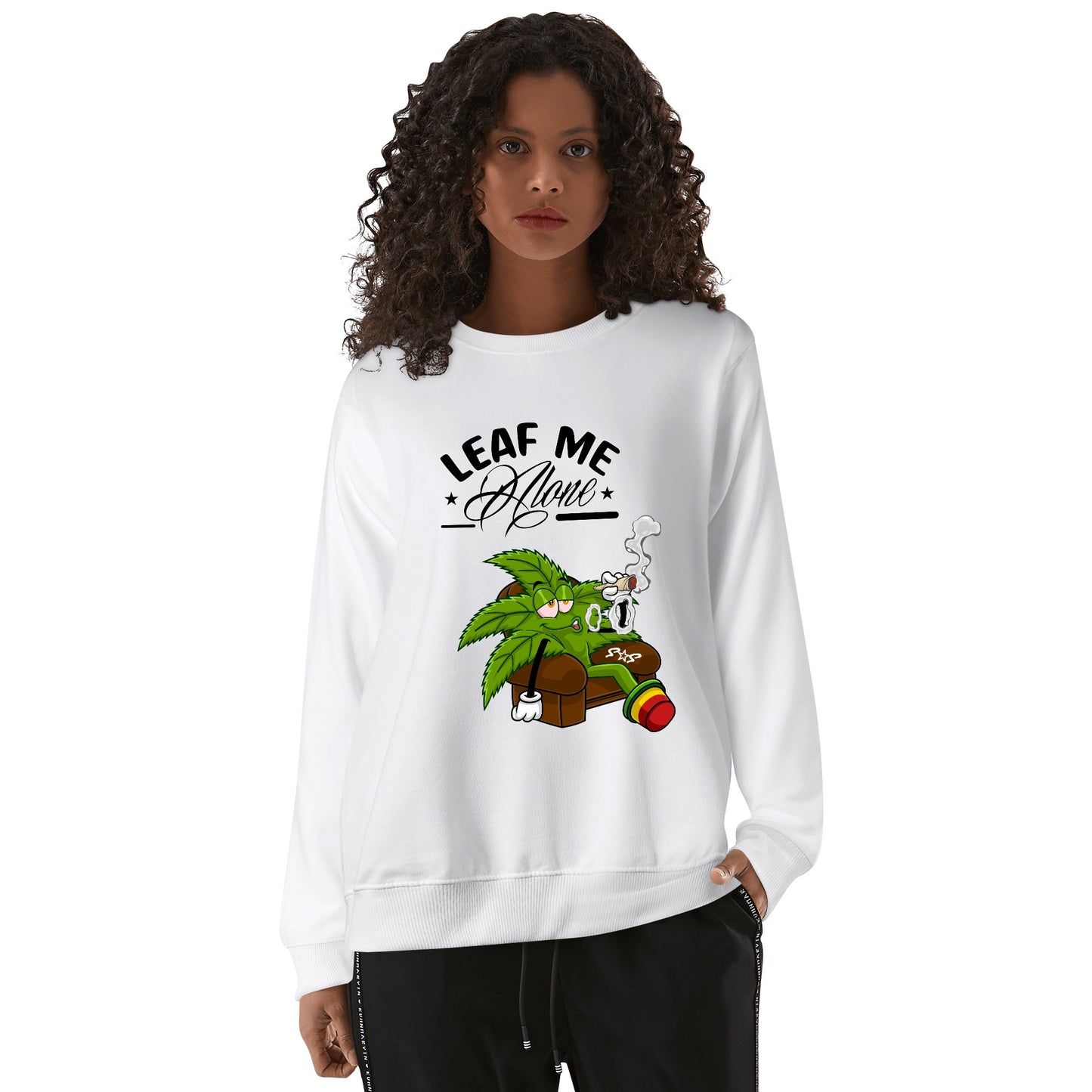 Leaf Me Alone 420 Edition Mens/Womens Adult Cotton Sweater Shirt