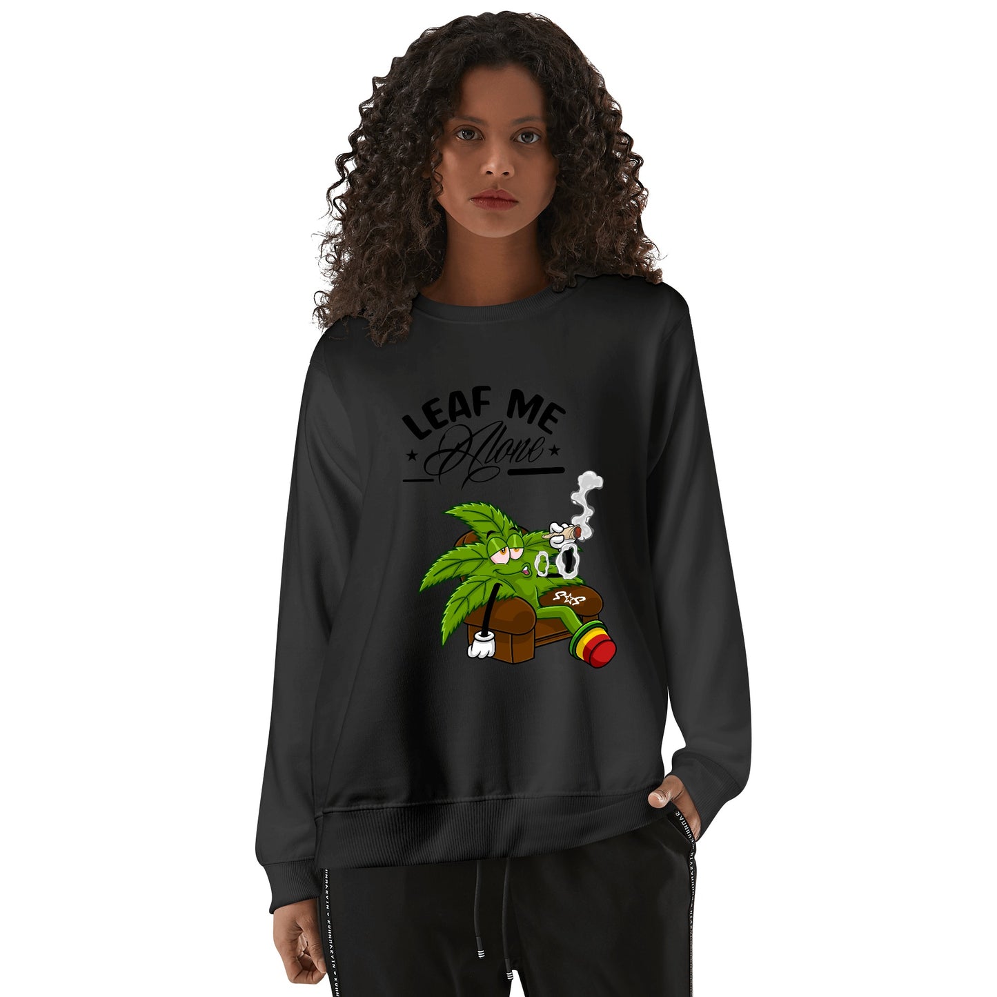 Leaf Me Alone 420 Edition Mens/Womens Adult Cotton Sweater Shirt