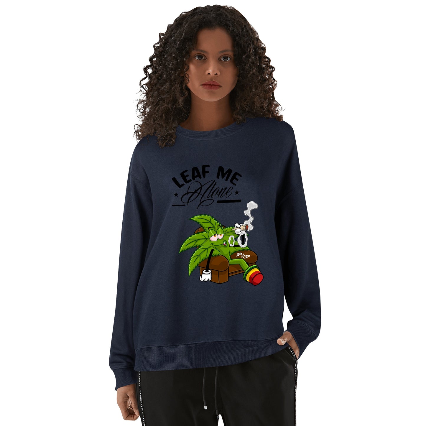 Leaf Me Alone 420 Edition Mens/Womens Adult Cotton Sweater Shirt