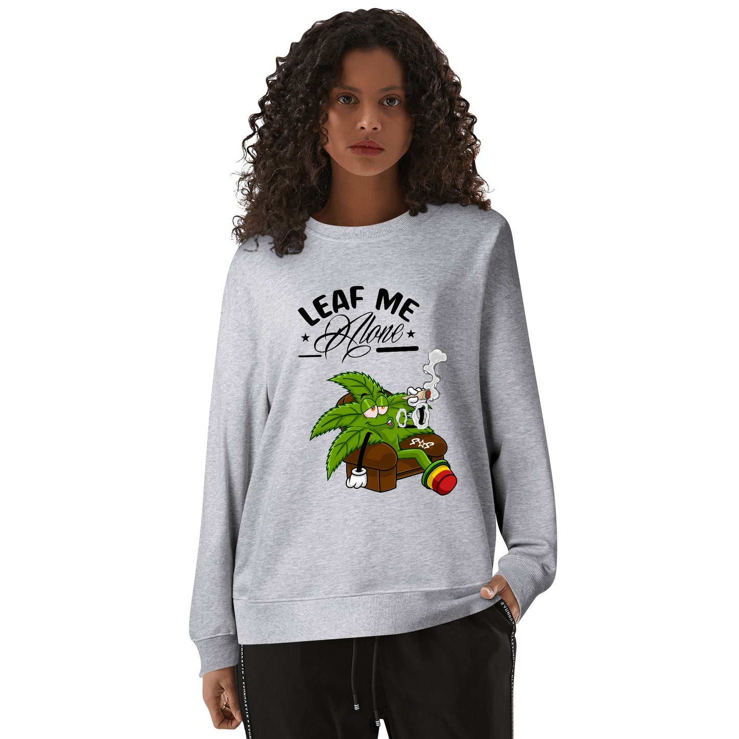 Leaf Me Alone 420 Edition Mens/Womens Adult Cotton Sweater Shirt