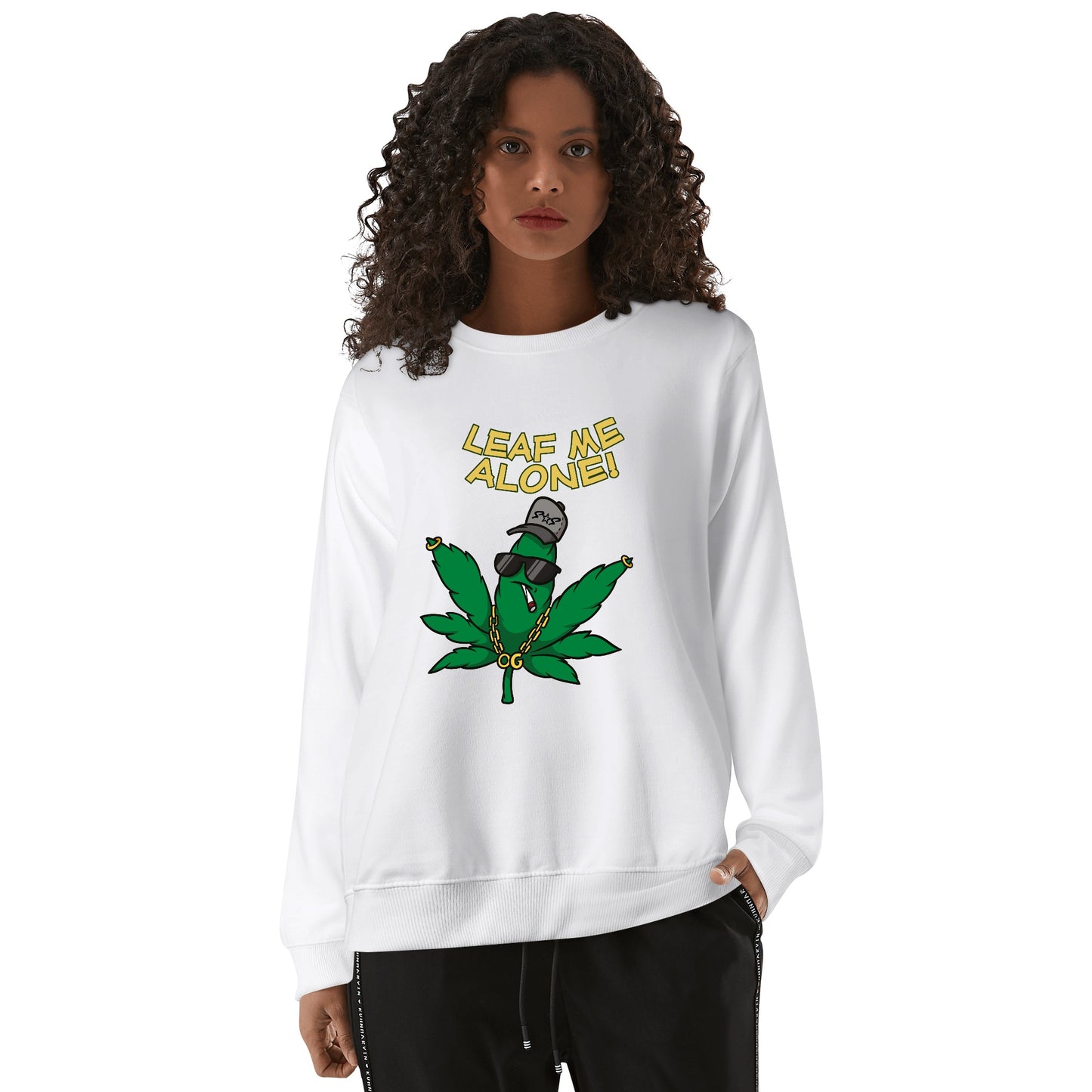 Leaf Me Alone  4/20 Edition Mens/Womens Adult Cotton Sweater Shirt