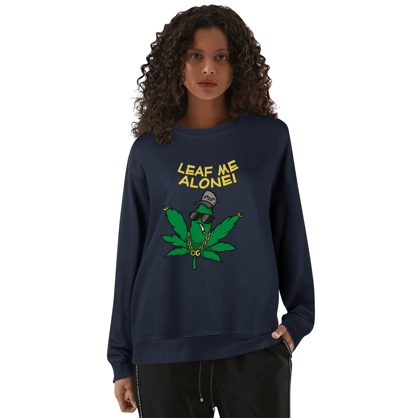 Leaf Me Alone  4/20 Edition Mens/Womens Adult Cotton Sweater Shirt