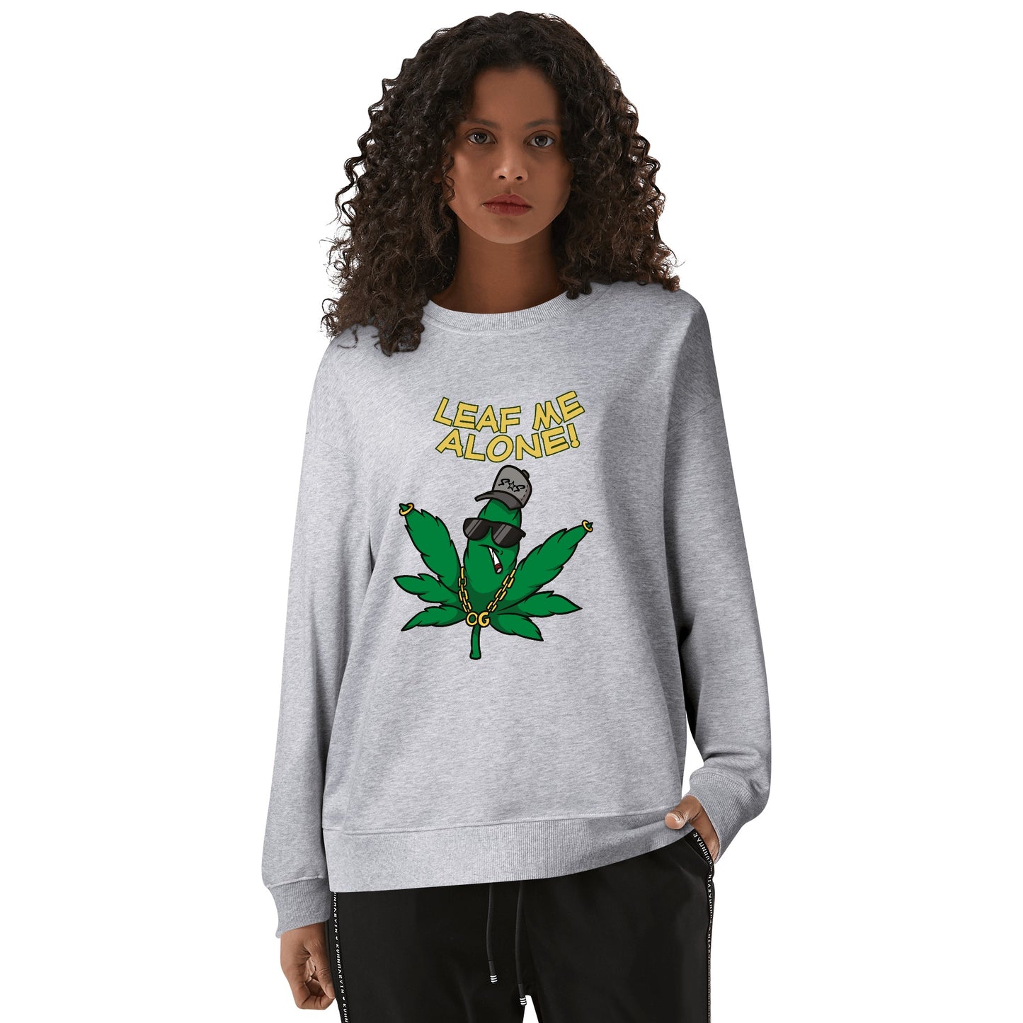 Leaf Me Alone  4/20 Edition Mens/Womens Adult Cotton Sweater Shirt