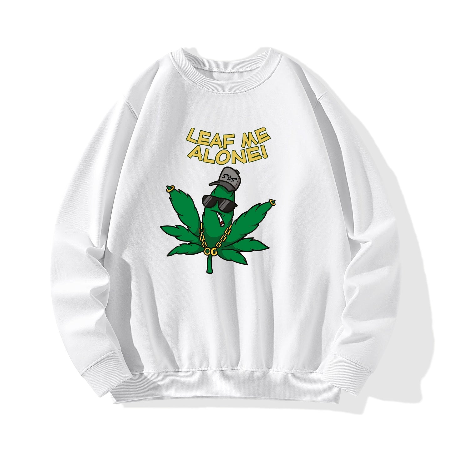 Leaf Me Alone  4/20 Edition Mens/Womens Adult Cotton Sweater Shirt