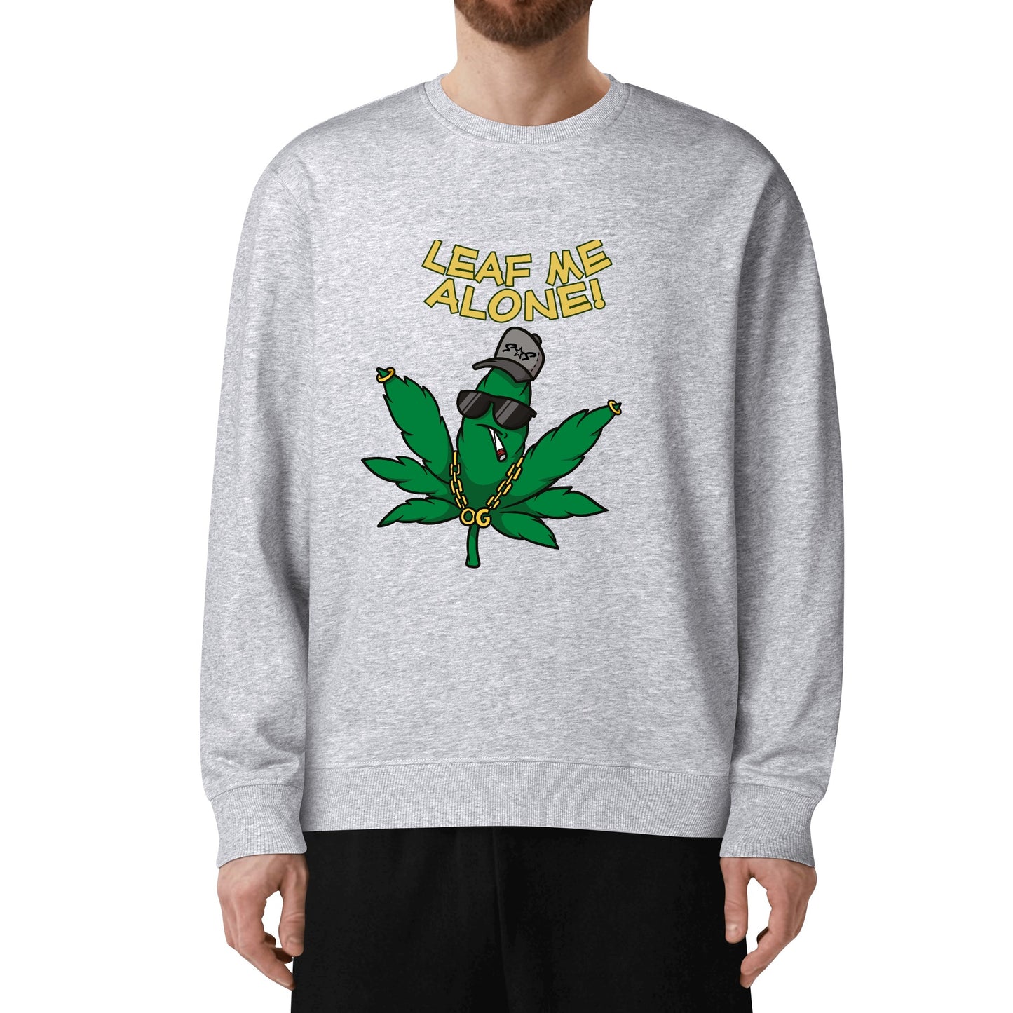 Leaf Me Alone  4/20 Edition Mens/Womens Adult Cotton Sweater Shirt