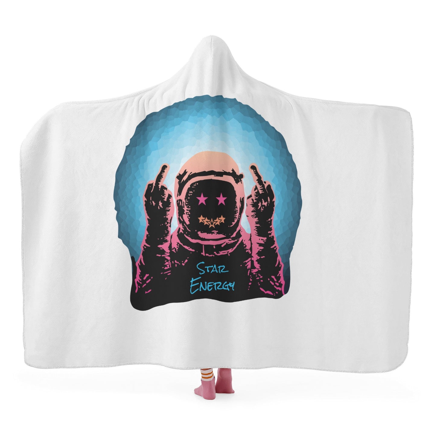 Star Energy 1.0 White Hooded Blanket