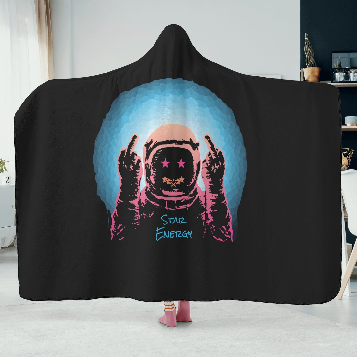 Star Energy 1.0 Black Hooded Blanket